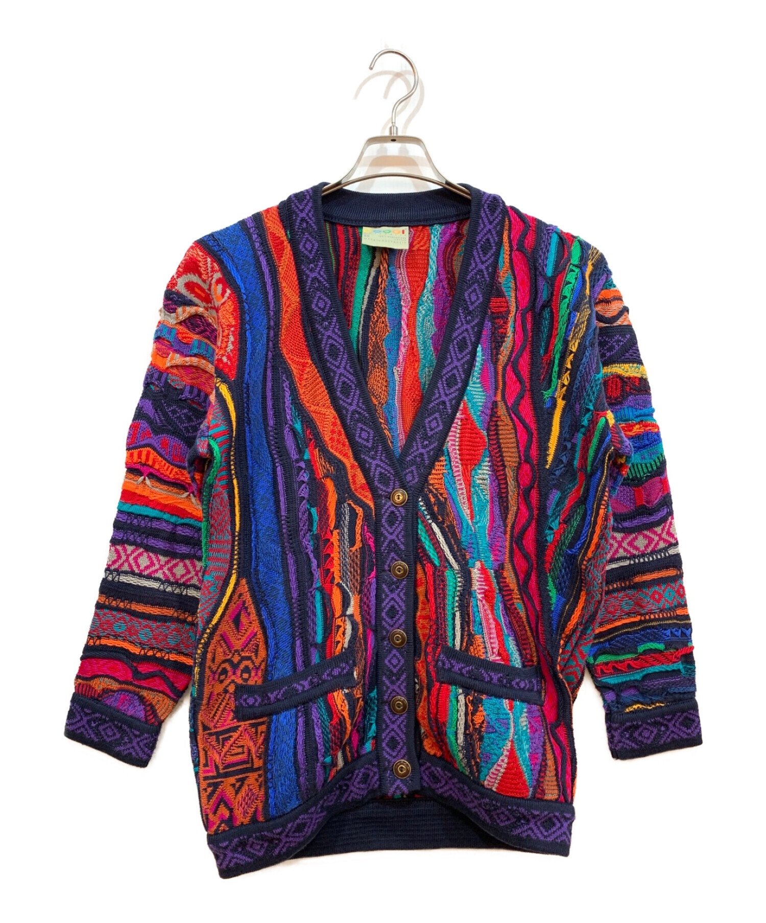 中古・古着通販】Coogi (クージー) 3Dニットカーディガン マルチカラー 