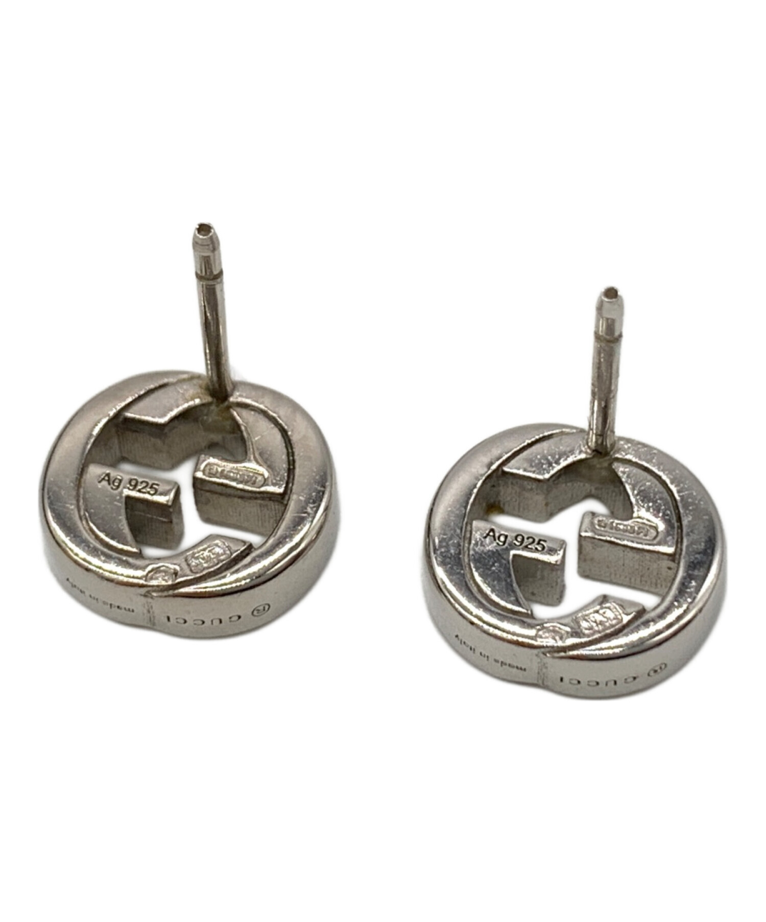 中古・古着通販】GUCCI (グッチ) シルバーインターロッキングG ピアス