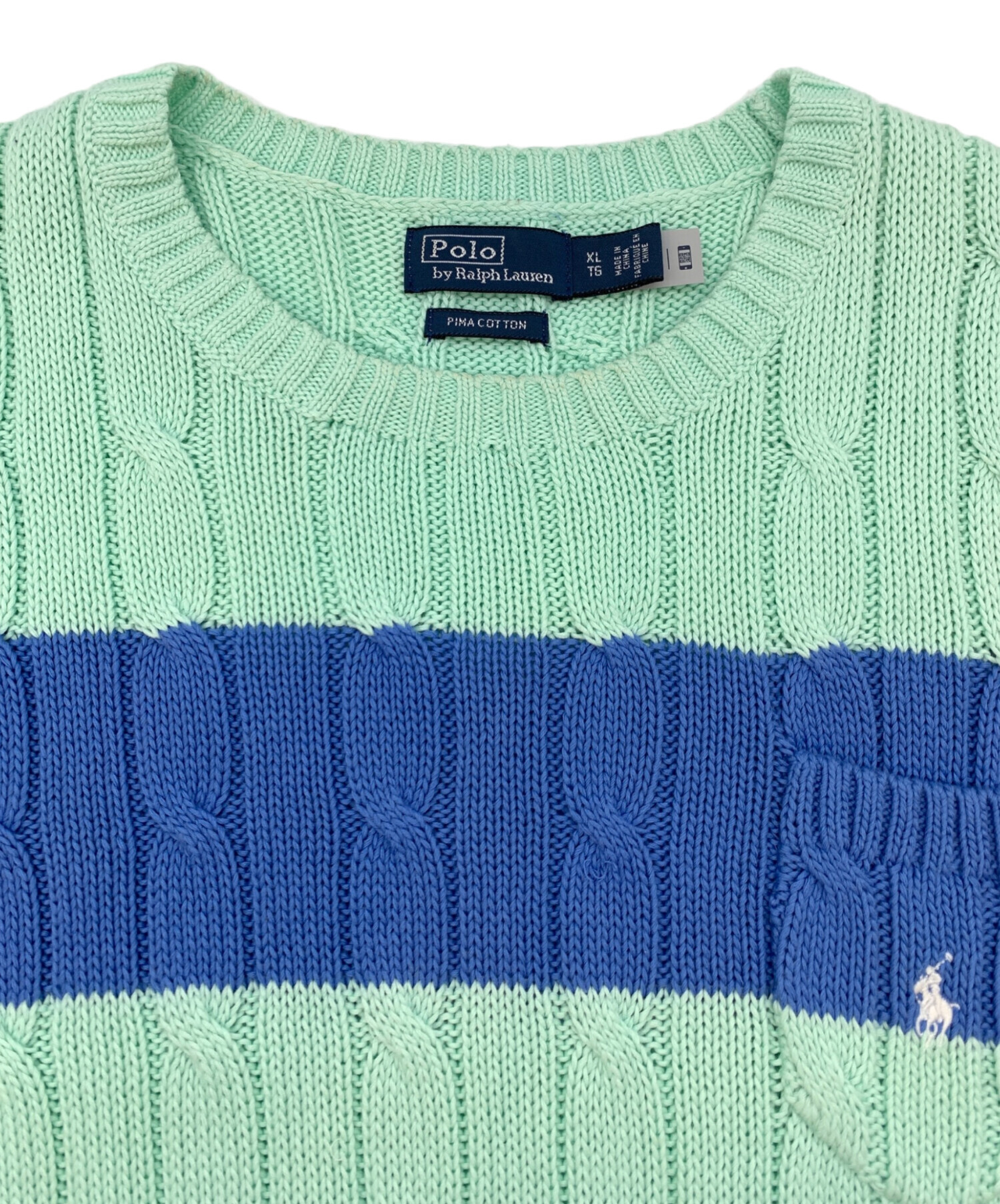 【希少カラー ターコイズグリーン】 ラルフローレン 半袖 ニット 1408 Ralph Lauren - 【希少カラー ターコイズグリーン】 ラルフローレン