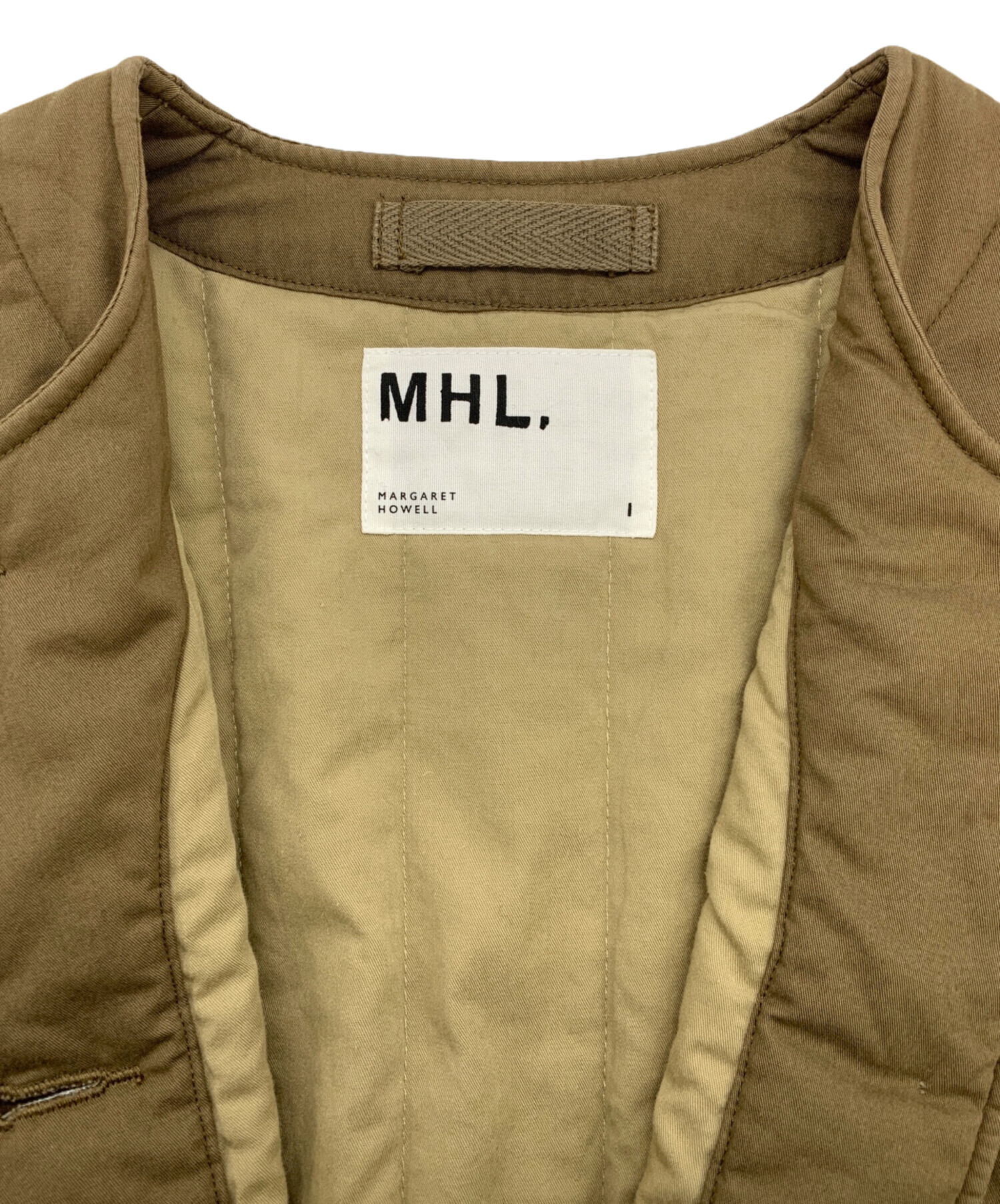 中古・古着通販】MHL (エムエイチエル) ノーカラージャケット オリーブ