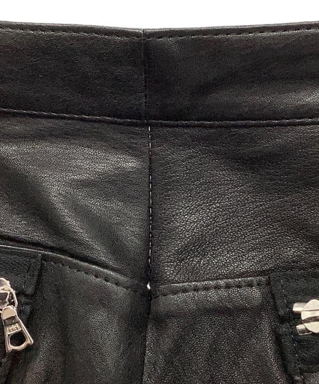 中古・古着通販】DRAWER (ドゥロワー) ラムレザーパンツ ブラック