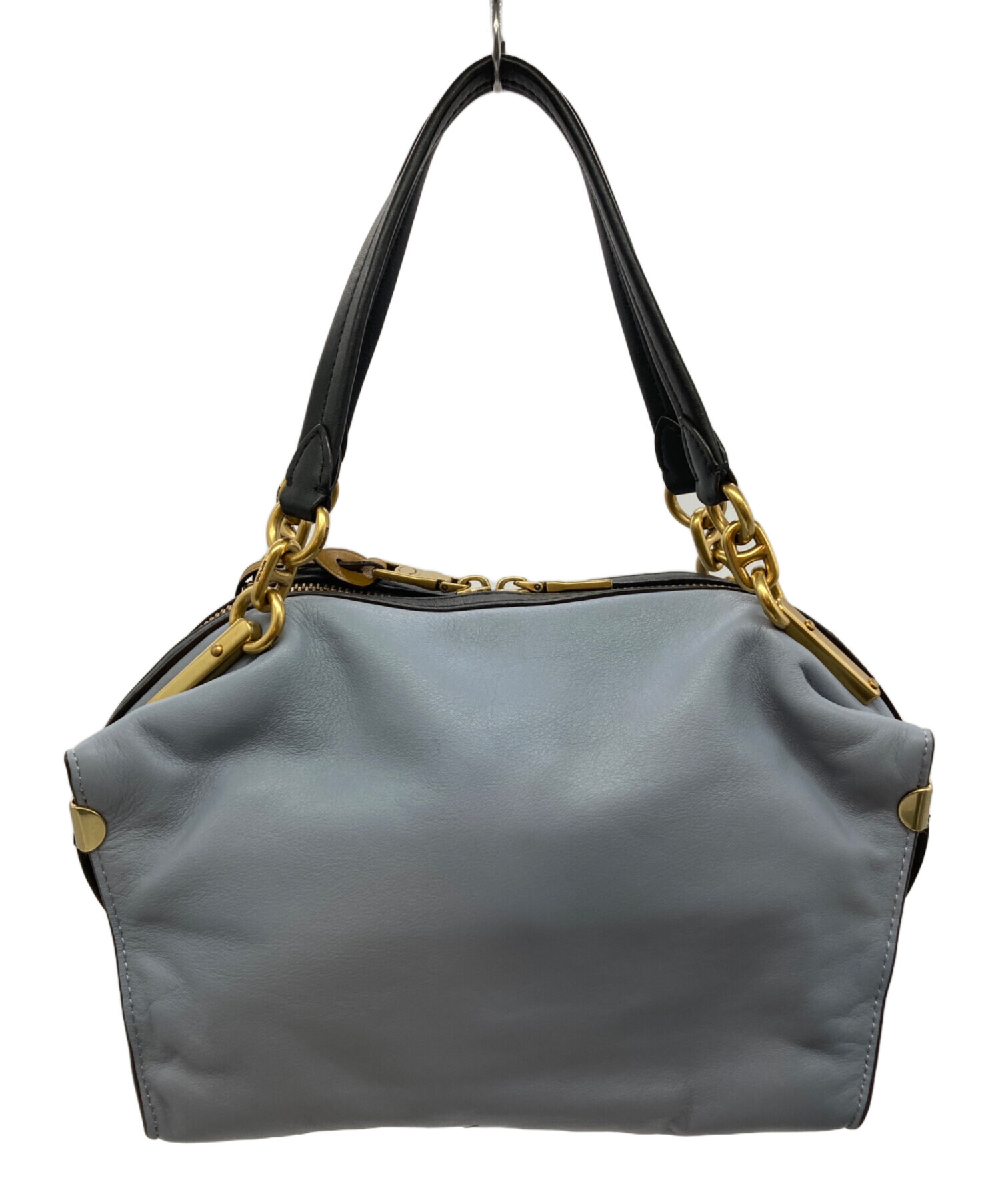 中古・古着通販】COACH (コーチ) カラーブロック2wayバッグ ブルー