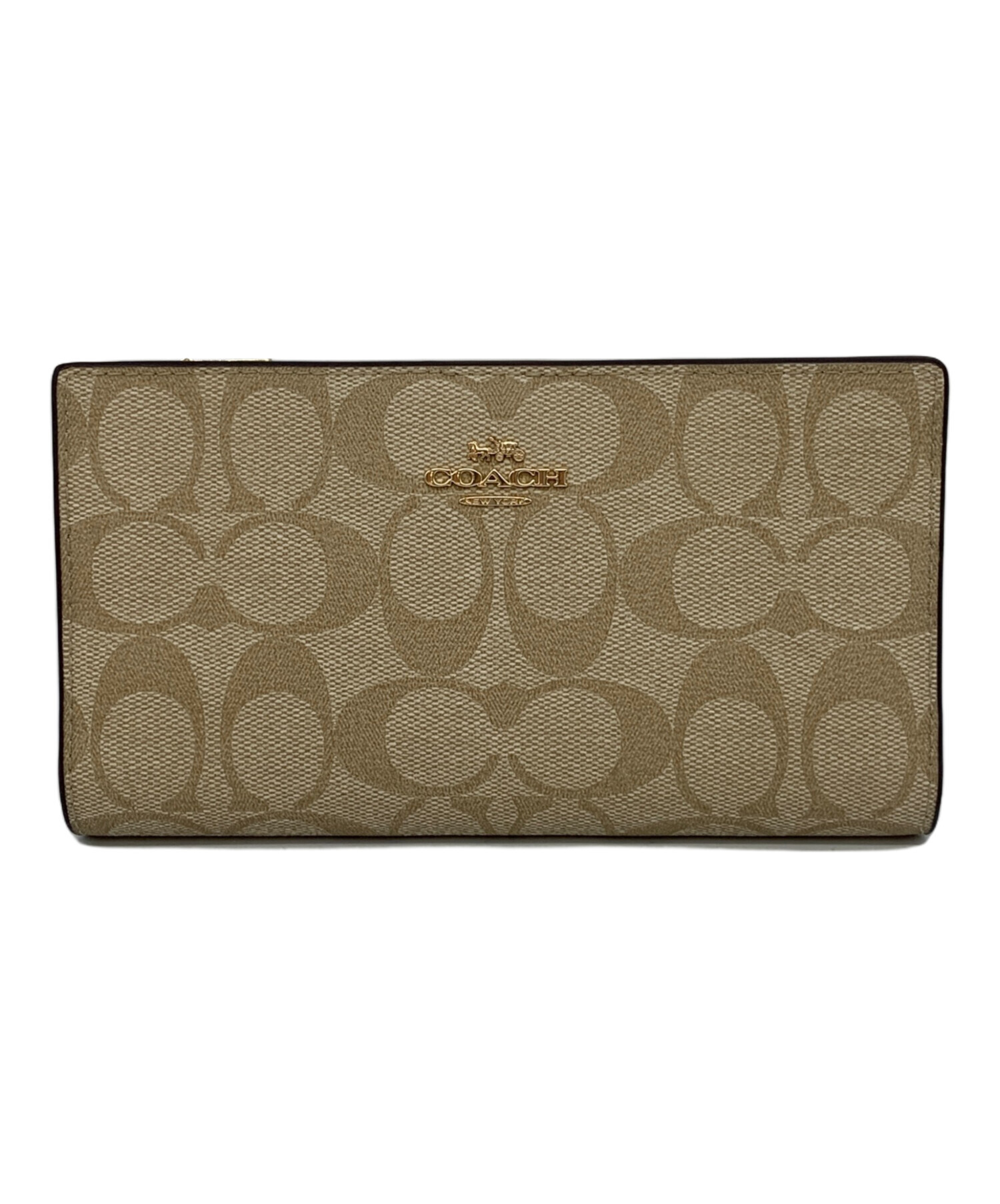 中古・古着通販】COACH (コーチ) 長財布 ベージュ×アイボリー 