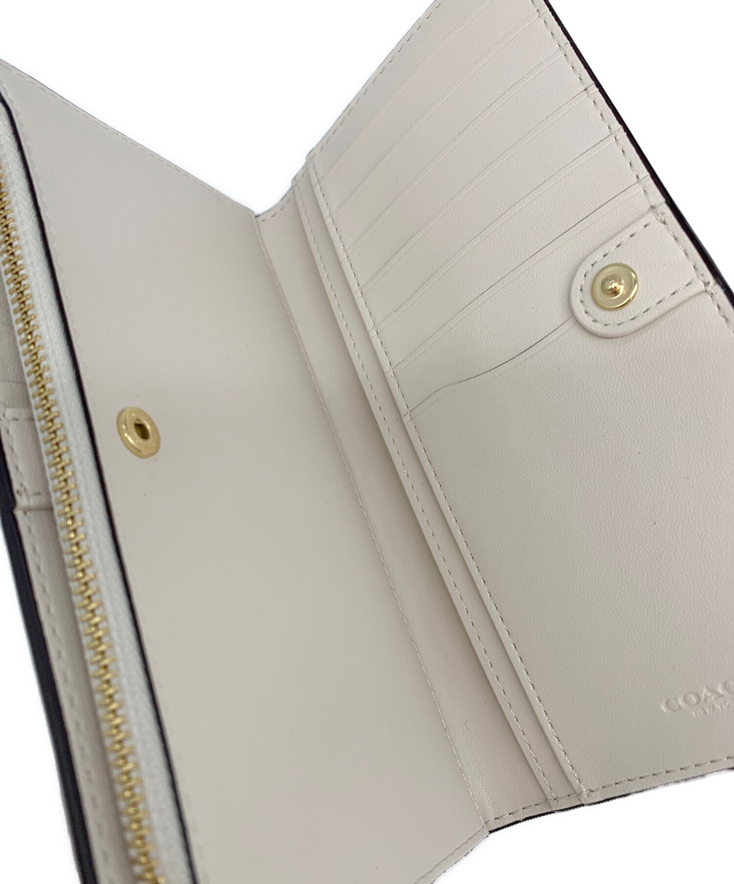 中古・古着通販】COACH (コーチ) 長財布 ベージュ×アイボリー 