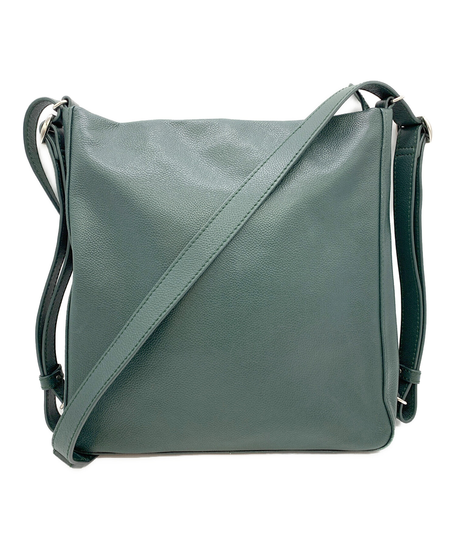 「美品」マザーハウス　B5　レザーショルダーバッグ　アンティークグリーン マザーハウス グリーン レザー ショルダーバッグ Antique B5 Shoulder