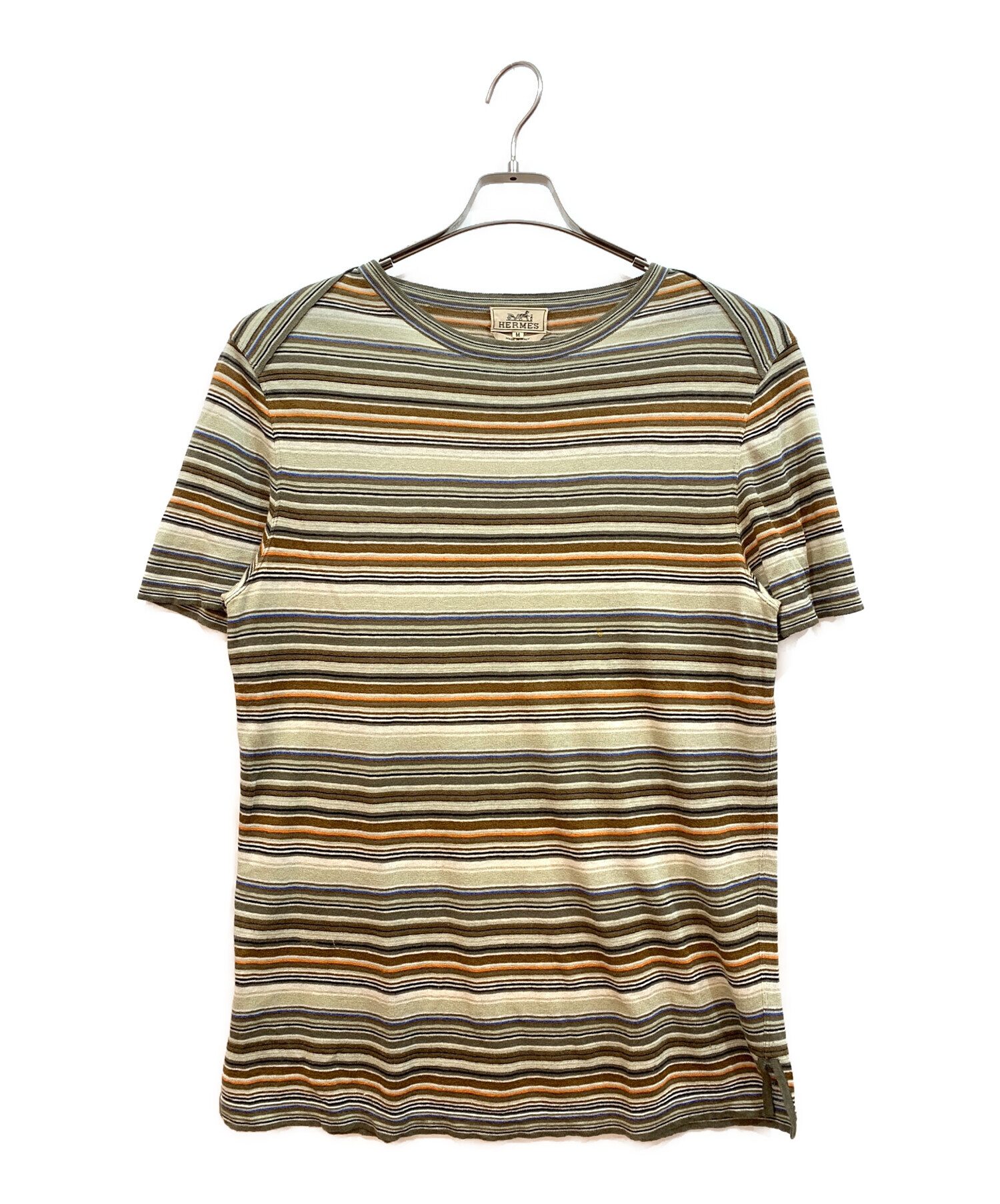 中古・古着通販】HERMES (エルメス) 半袖Tシャツ ブラウン×オレンジ 