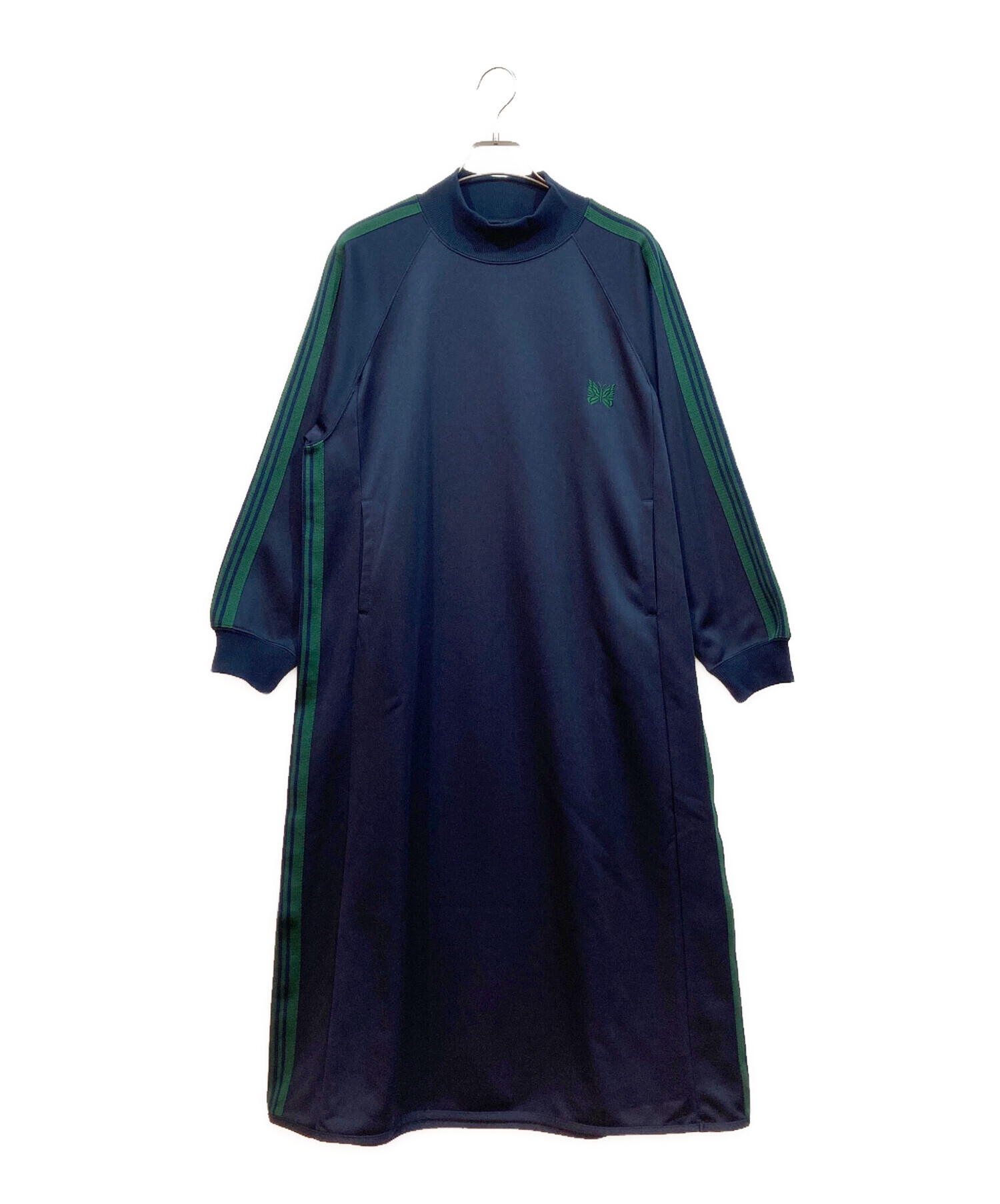 新品タグ付✨ニードルス ロングワンピース 総柄 襟付き ネイビー M〜L相当 中古・古着通販】Needles (ニードルズ) 長袖ワンピース ネイビー