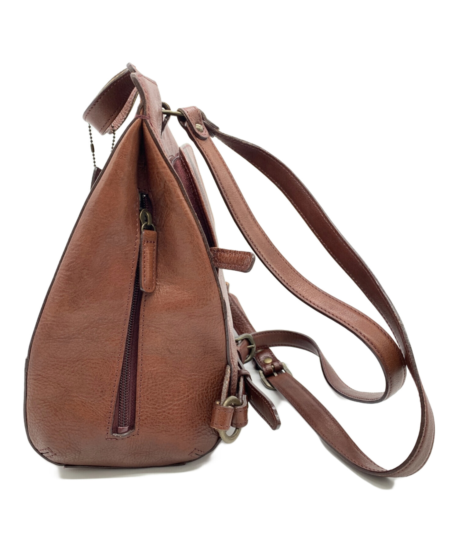 TREPITO トレピト　いたがき　リュック　オールレザー　シボ革　茶ブラウン 中古・古着通販】trepito (トレピト) リュック ブラウン｜ブランド