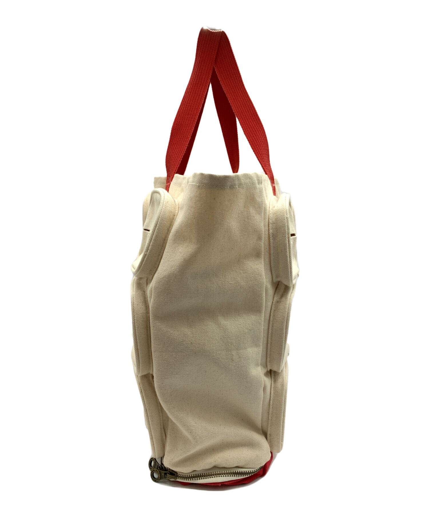 中古・古着通販】CUNE (キューン) 鼻紙バッグ 大 ベージュ×レッド