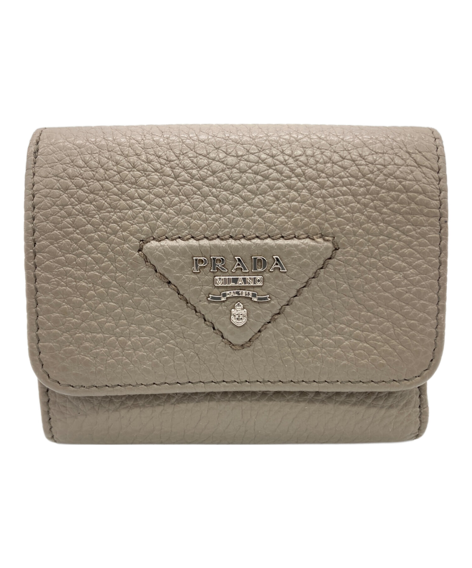中古・古着通販】PRADA (プラダ) 3つ折り財布 グレージュ｜ブランド 