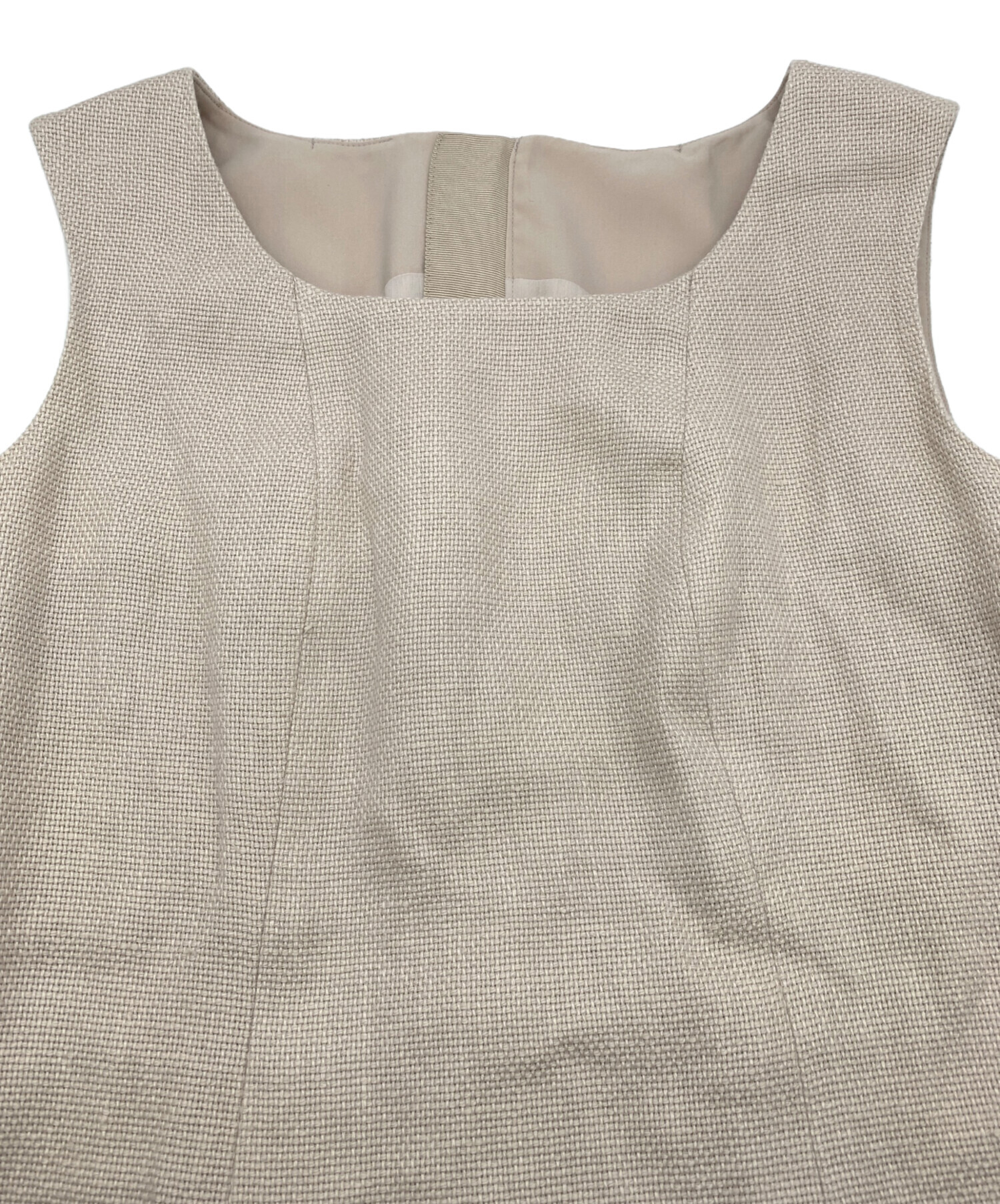 ANYIノースリーブ ワンピース 36 中古・古着通販】ANAYI (アナイ) ノースリーブワンピース ベージュ