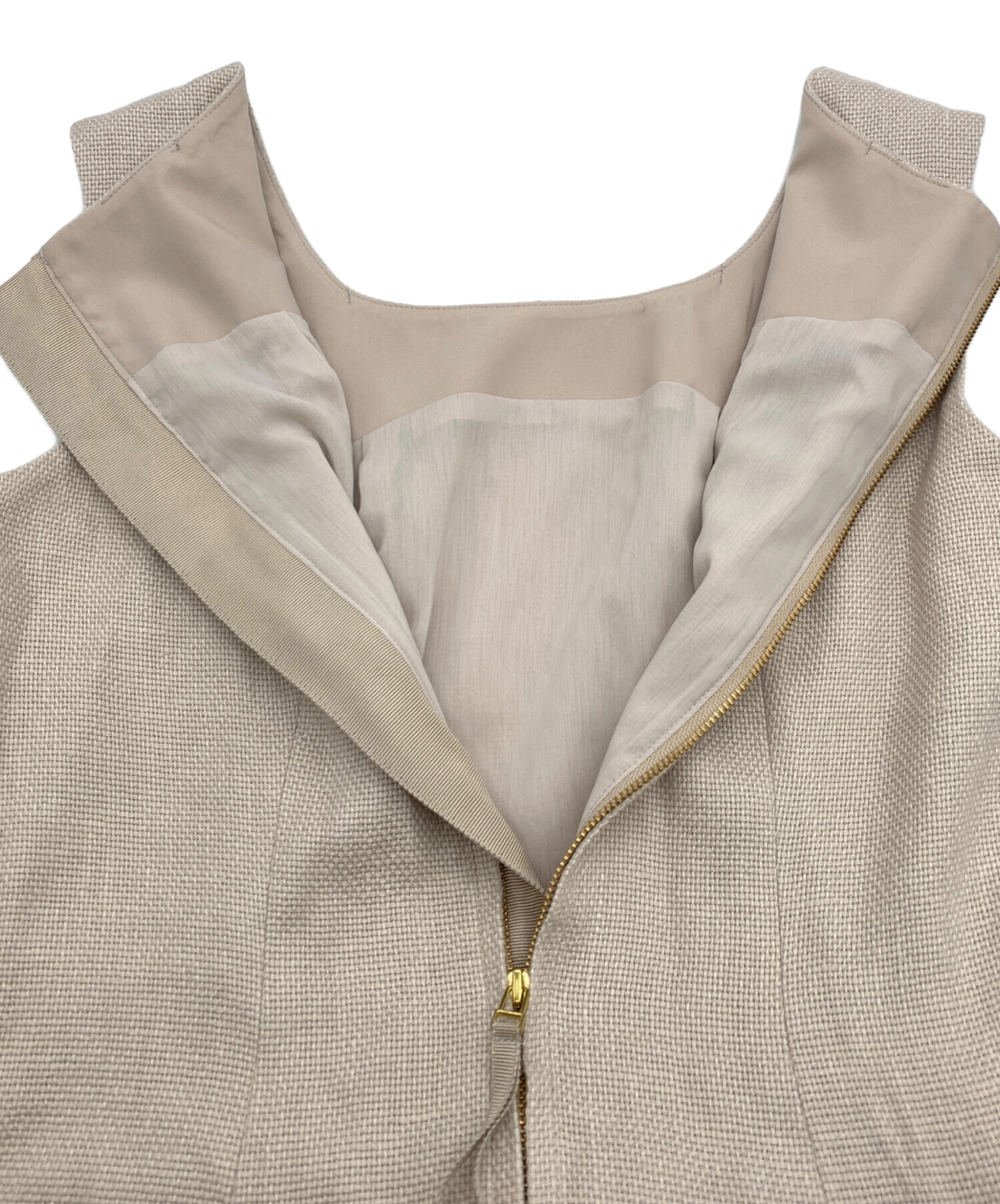 中古・古着通販】ANAYI (アナイ) ノースリーブワンピース ベージュ