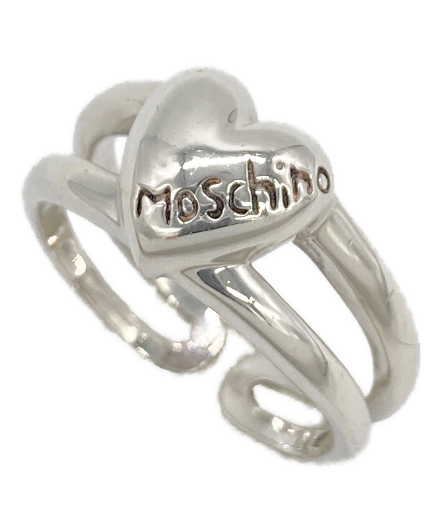 MOSCHINO ハートリング 925シルバー 中古・古着通販】MOSCHINO (モスキーノ) ハートリング サイズ:無し