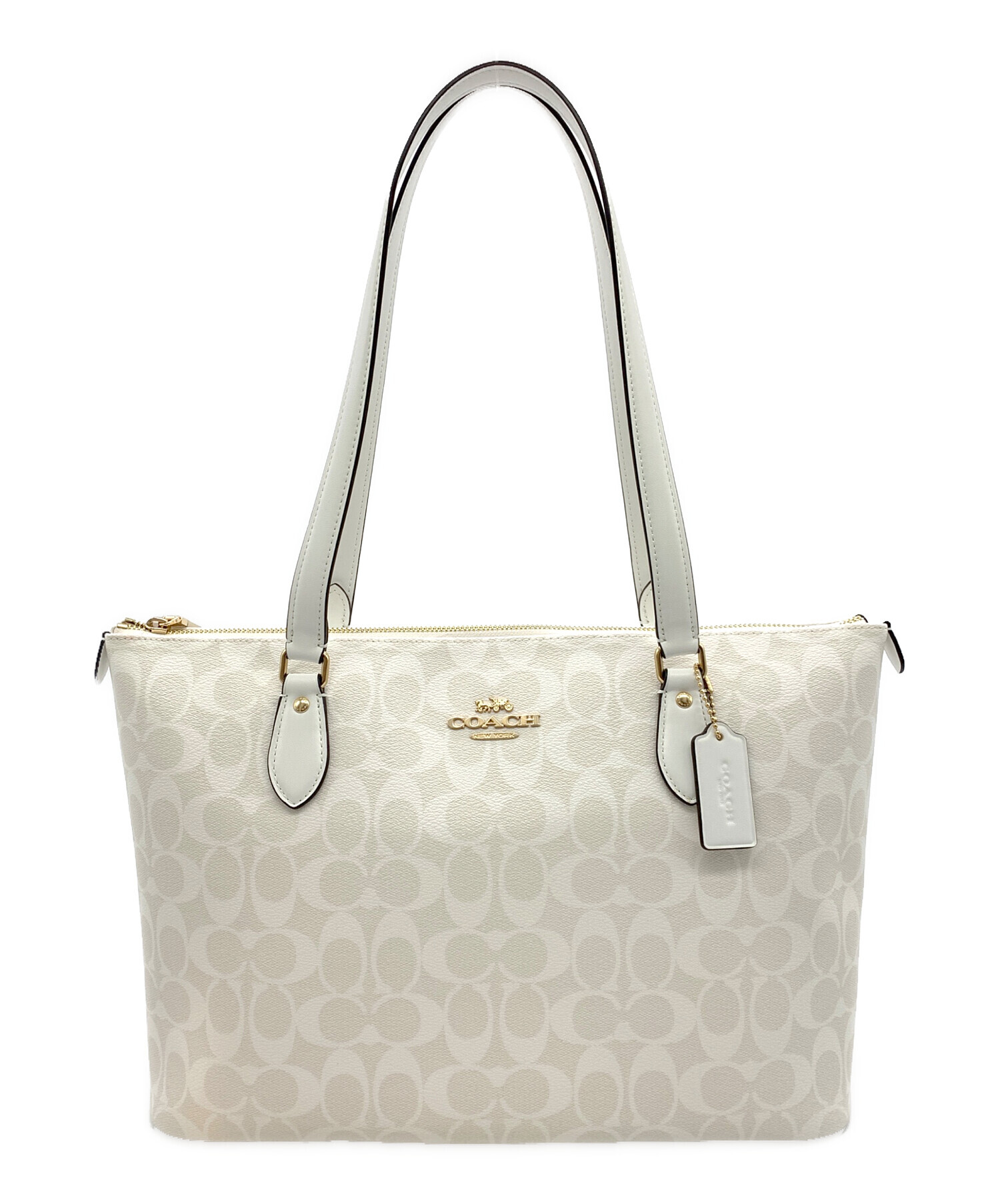 COACHコーチ ギャラリートートバック　チョーク（白色系）　未使用に近い 中古・古着通販】COACH (コーチ) ギャラリー トート ホワイト