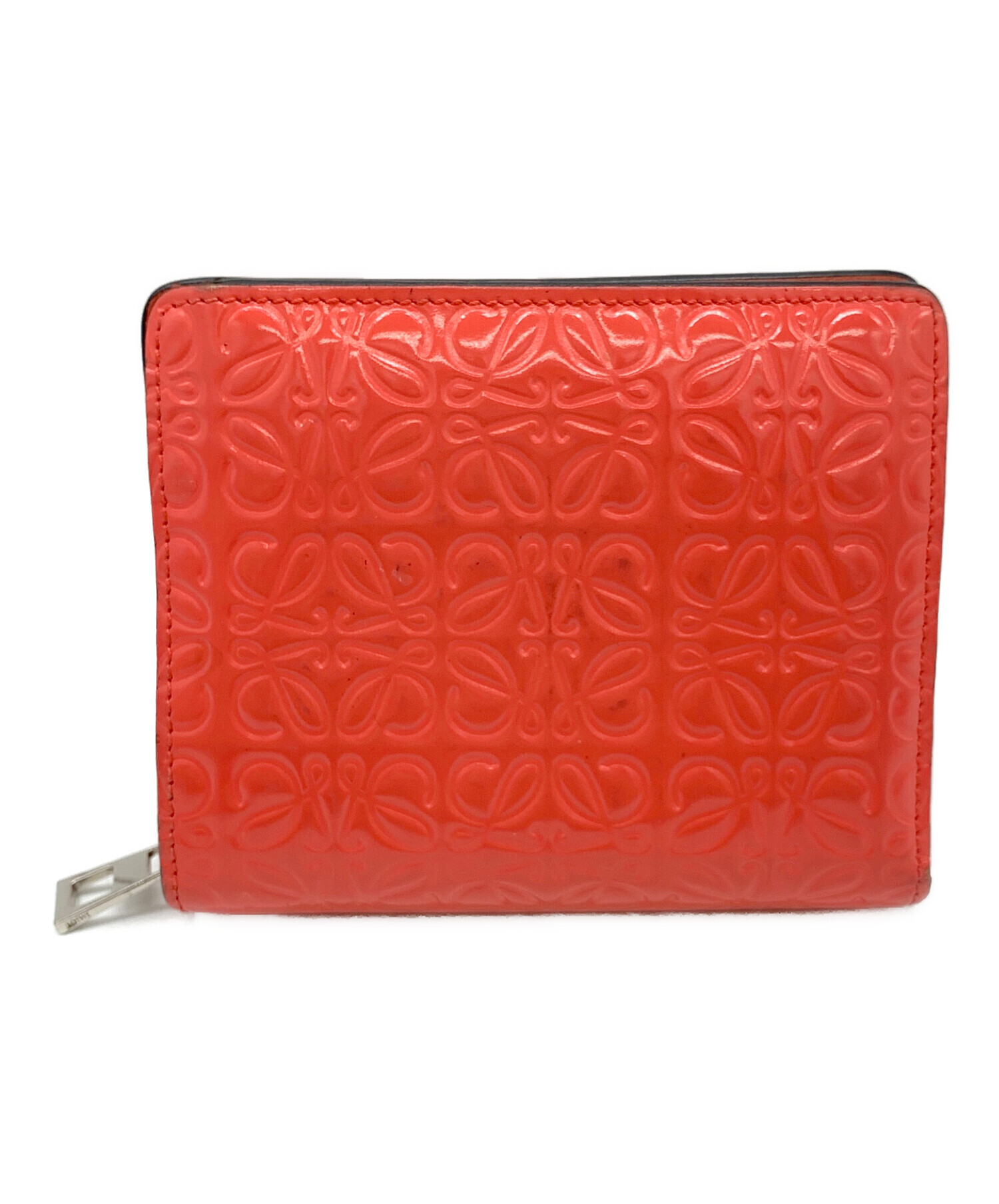 【中古】LOEWE Puzzle Zip Around レッド 長財布 中古・古着通販】LOEWE (ロエベ) 2つ折り財布 レッド｜ブランド・古着
