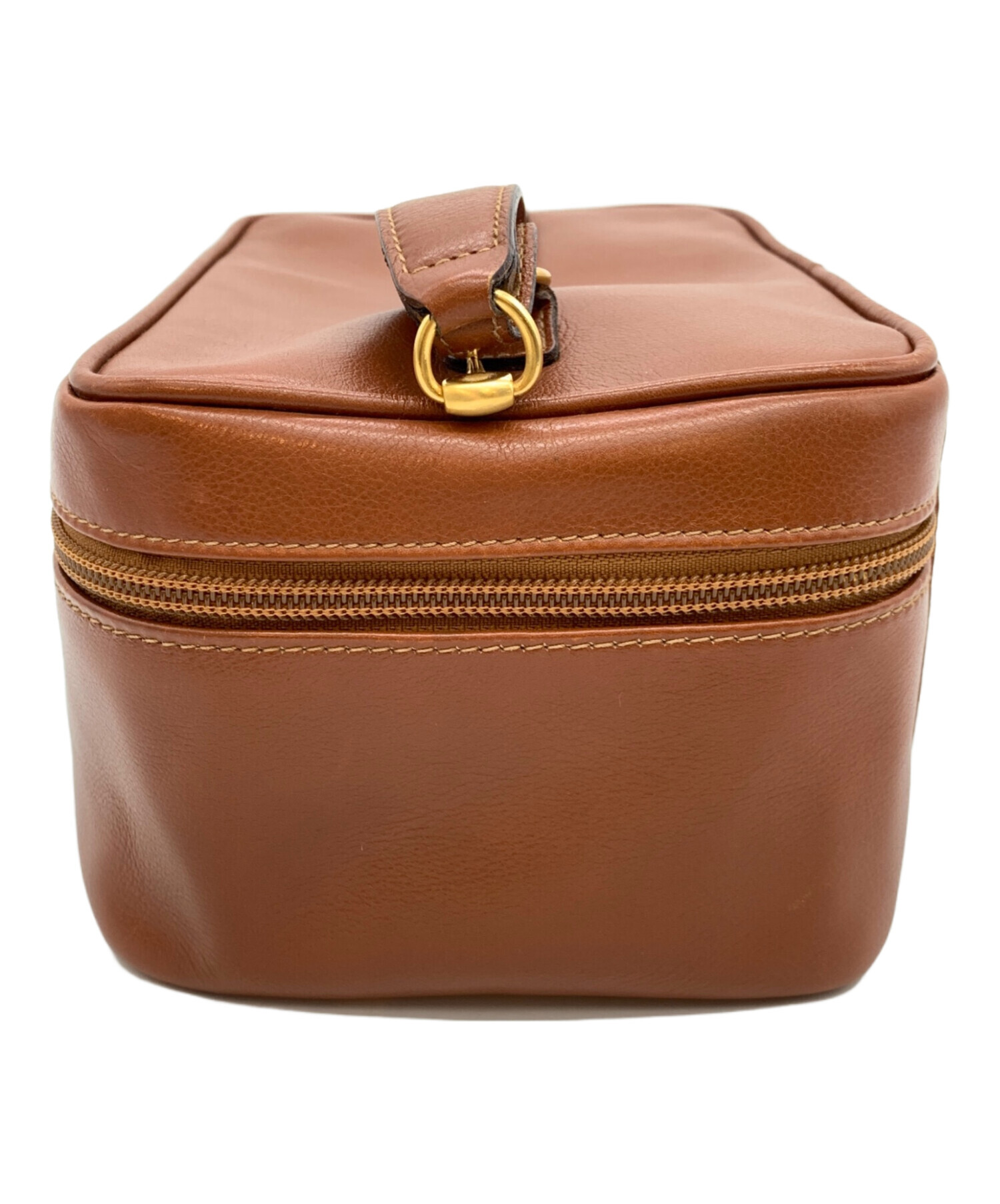 GUCCI バニティ ハンドバッグ ポーチ ホースビット スエード ブラウン 中古・古着通販】GUCCI (グッチ) ホースビットスエードレザーバニティ