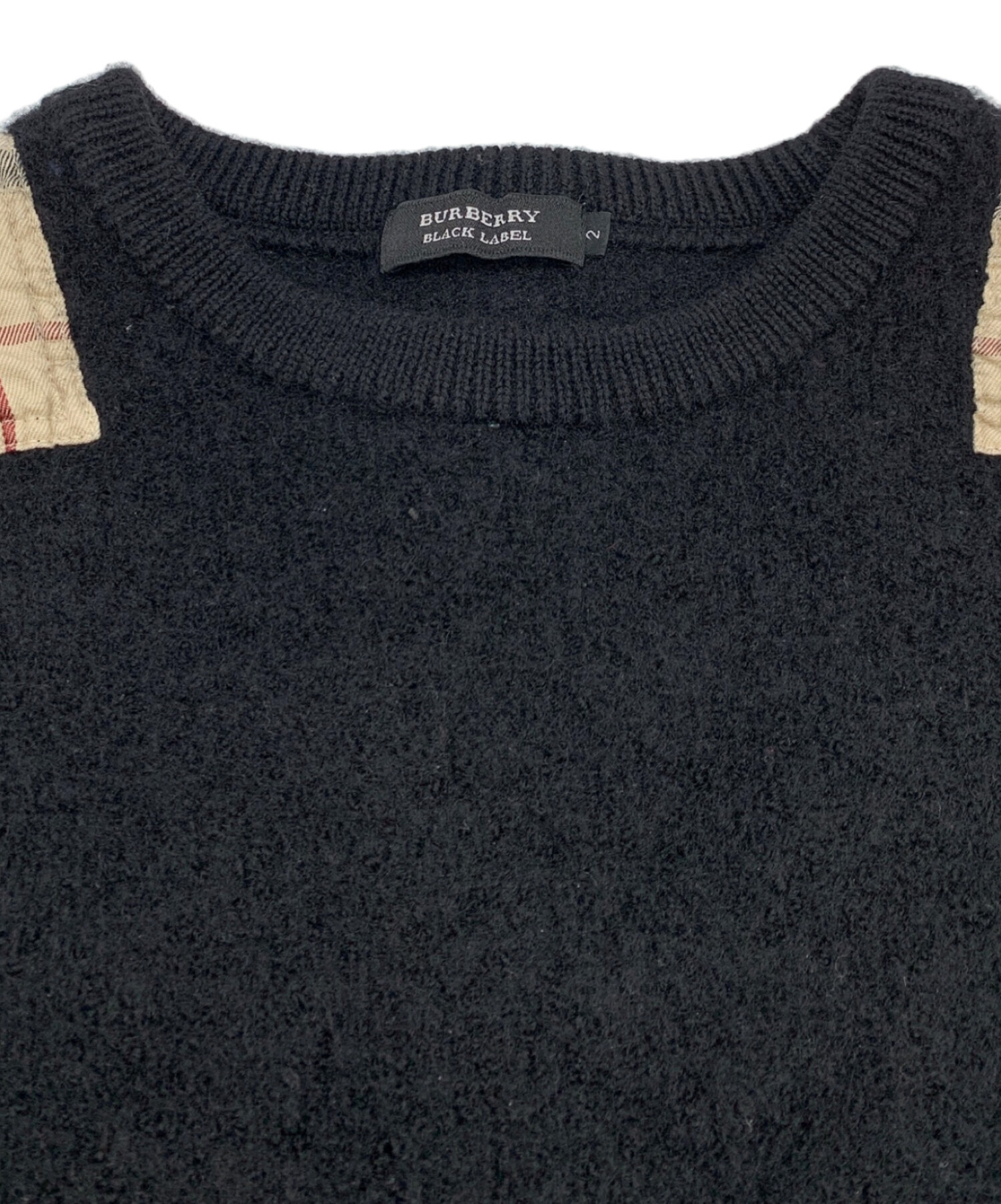 Burberry black labelクルーネックセーター パープル