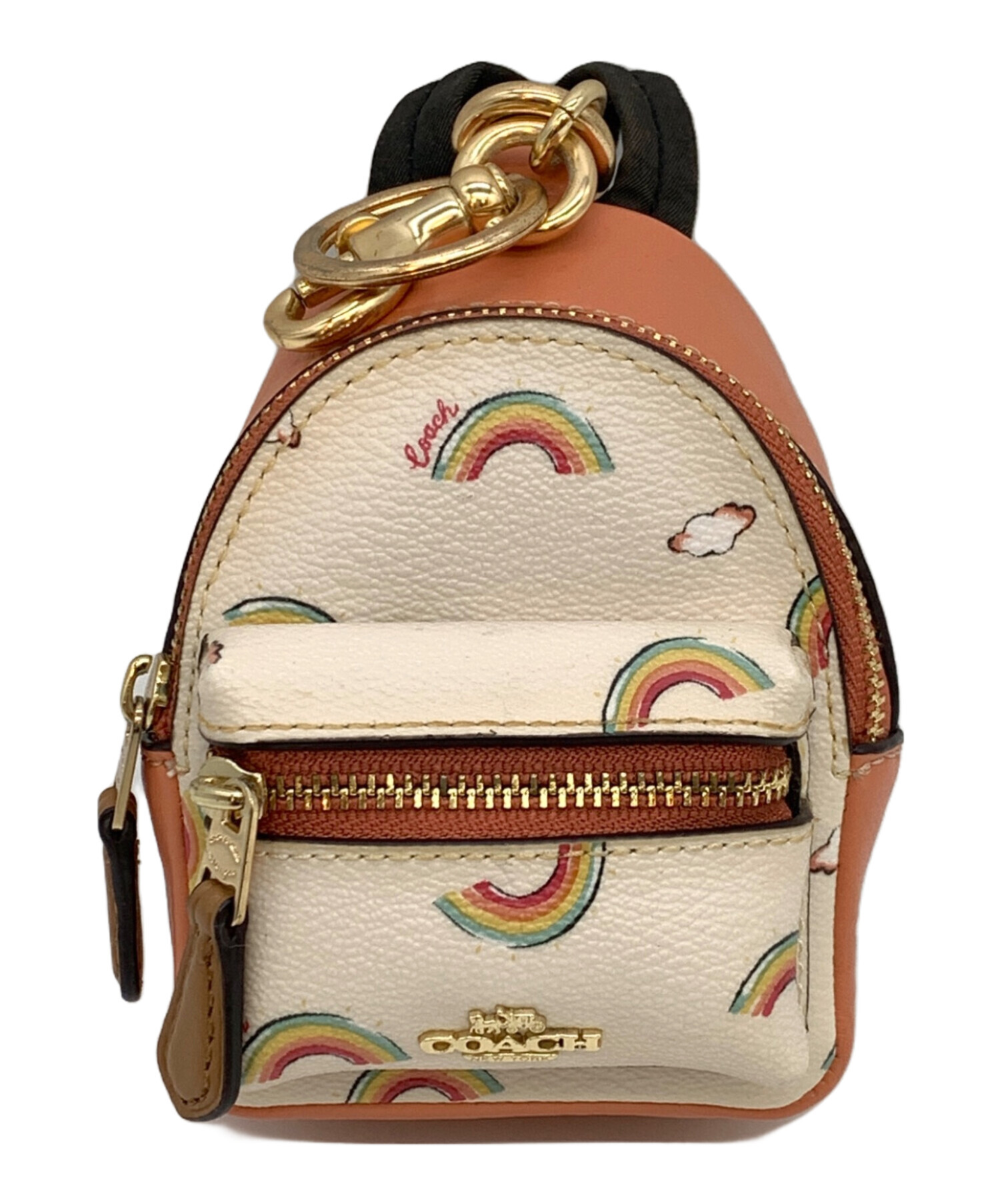 中古・古着通販】COACH (コーチ) リュック型チャーム ベージュ 