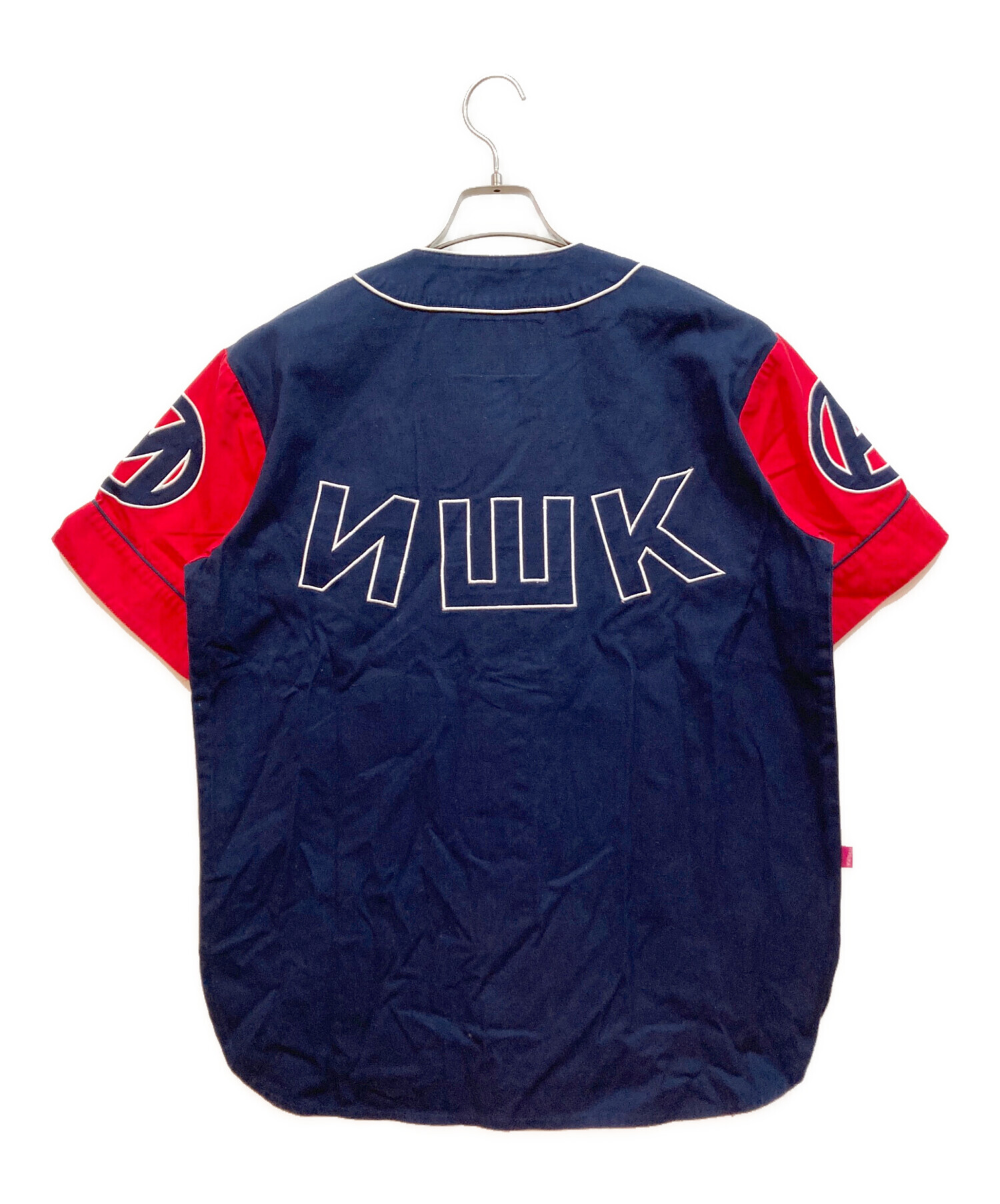 中古・古着通販】mishka (ミシカ) ベースボールシャツ ネイビー×レッド