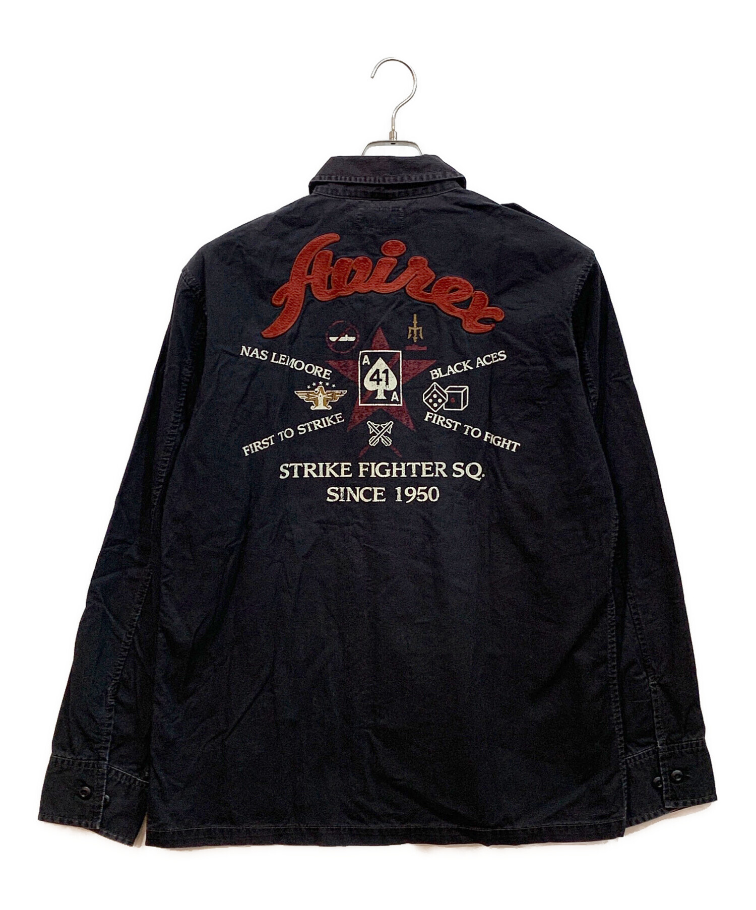 中古・古着通販】AVIREX (アヴィレックス) シャツジャケット ブラック 