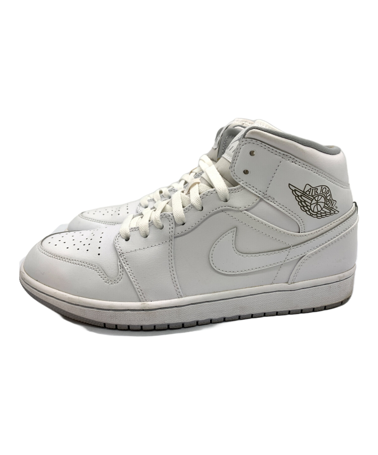 中古・古着通販】NIKE (ナイキ) AIR JORDAN 1 MID WHITE WOLF GREY