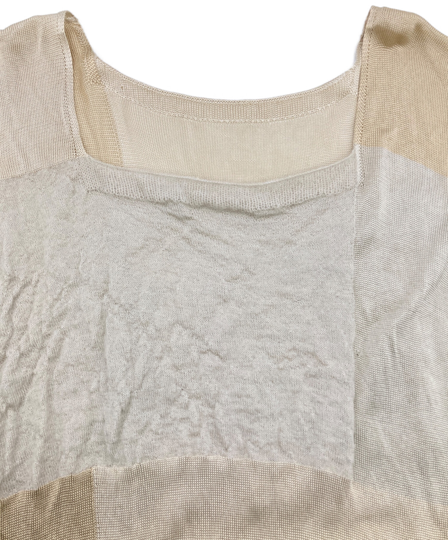 中古・古着通販】ISSEY MIYAKE (イッセイミヤケ) 薄手ニット ベージュ 