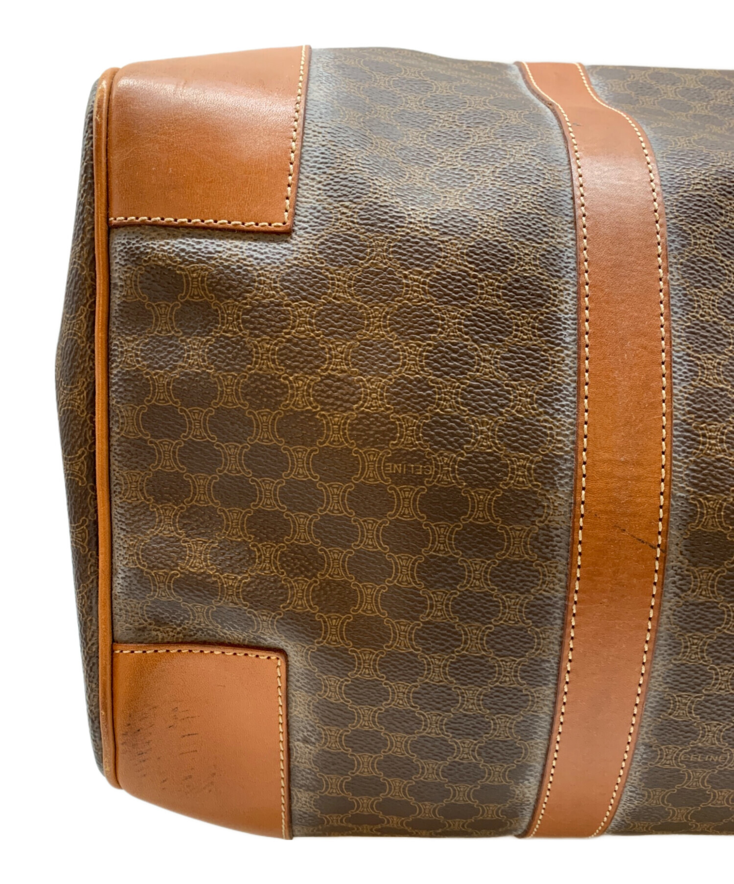 CELINE ブラウンレザーボストンバッグ 中古・古着通販】CELINE (セリーヌ) ボストンバッグ ブラウン