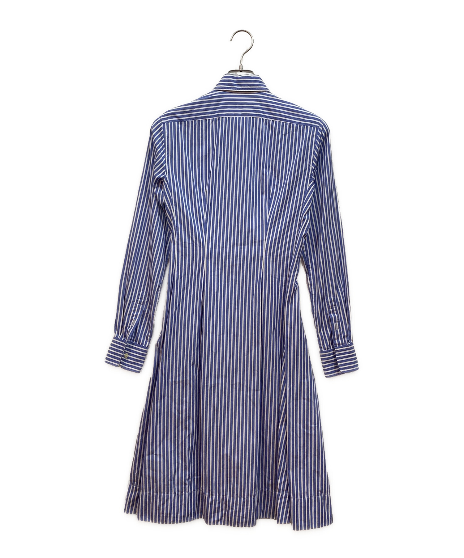 Polo by Ralph Lauren フリル ロング シャツ ワンピース 青 中古・古着通販】POLO RALPH LAUREN (ポロ・ラルフローレン) シャツ