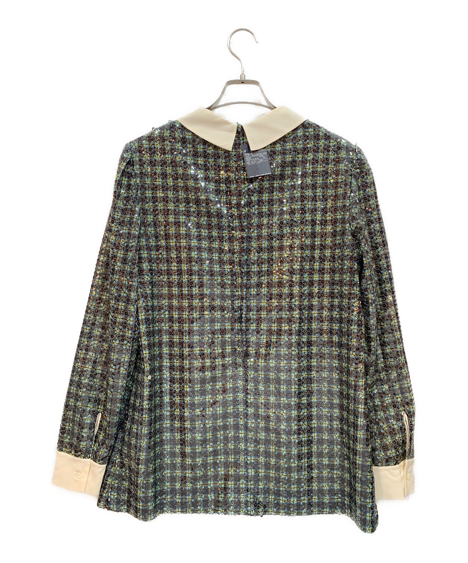 中古・古着通販】PRADA (プラダ) スパンコールブラウス グリーン 