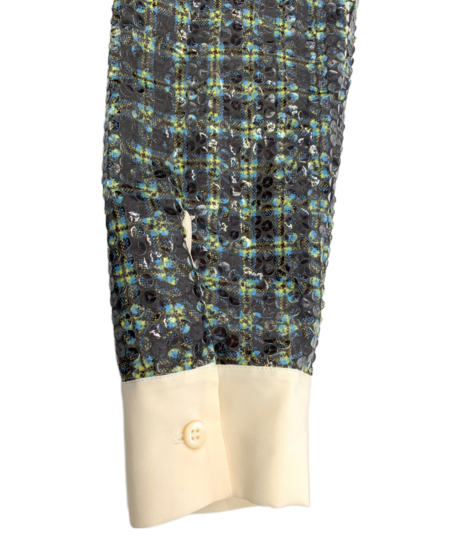 中古・古着通販】PRADA (プラダ) スパンコールブラウス グリーン 