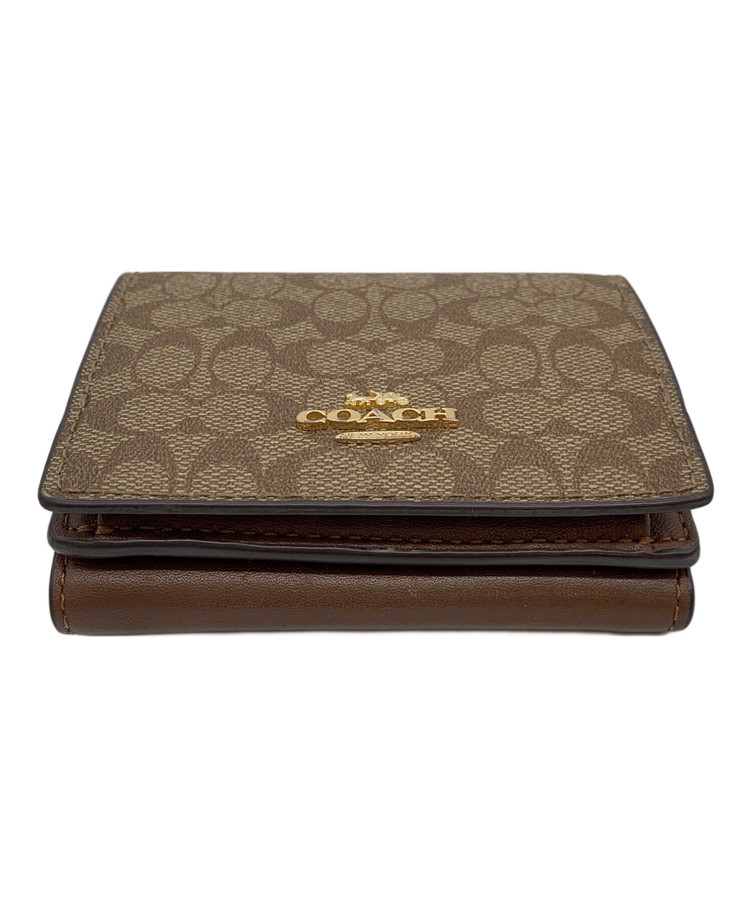 中古・古着通販】COACH (コーチ) 3つ折り財布 ベージュ｜ブランド