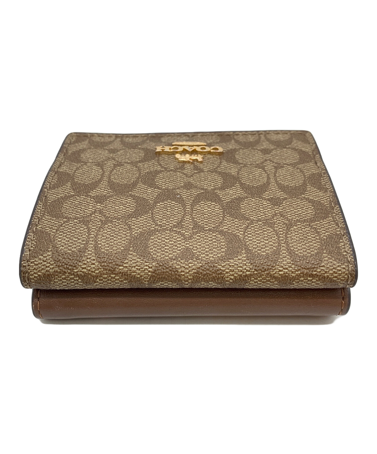 【美品】コーチ COACH 三つ折り財布 ベージュ/ブラウン　y2k 平成レトロ 中古・古着通販】COACH (コーチ) 3つ折り財布 ベージュ｜ブランド