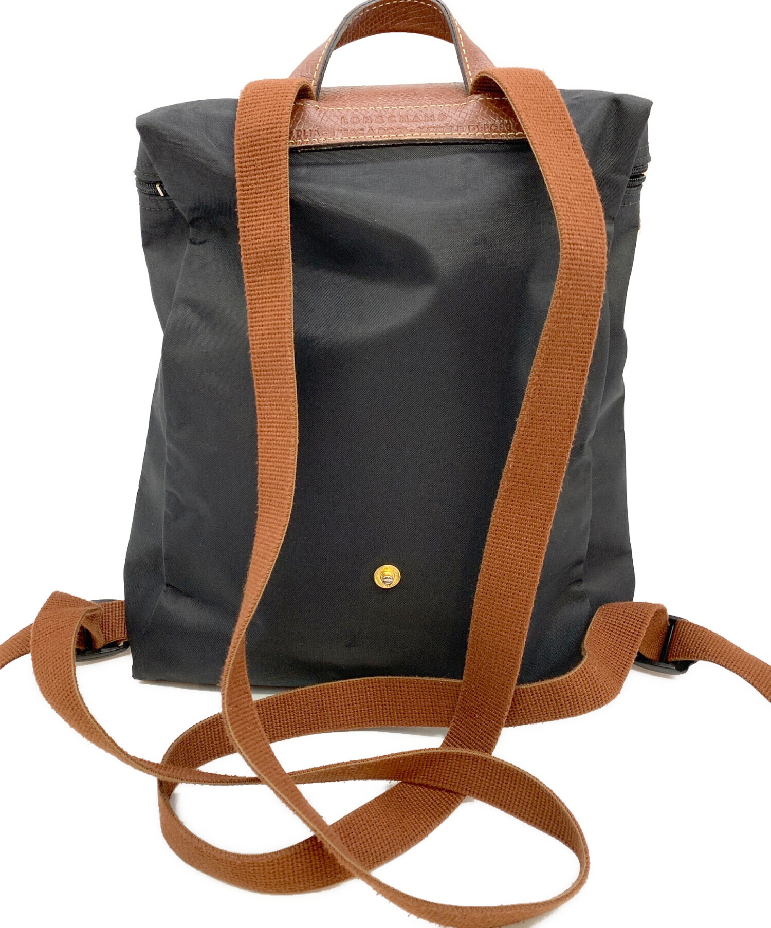 中古・古着通販】LONGCHAMP (ロンシャン) リュック ブラック×ブラウン 