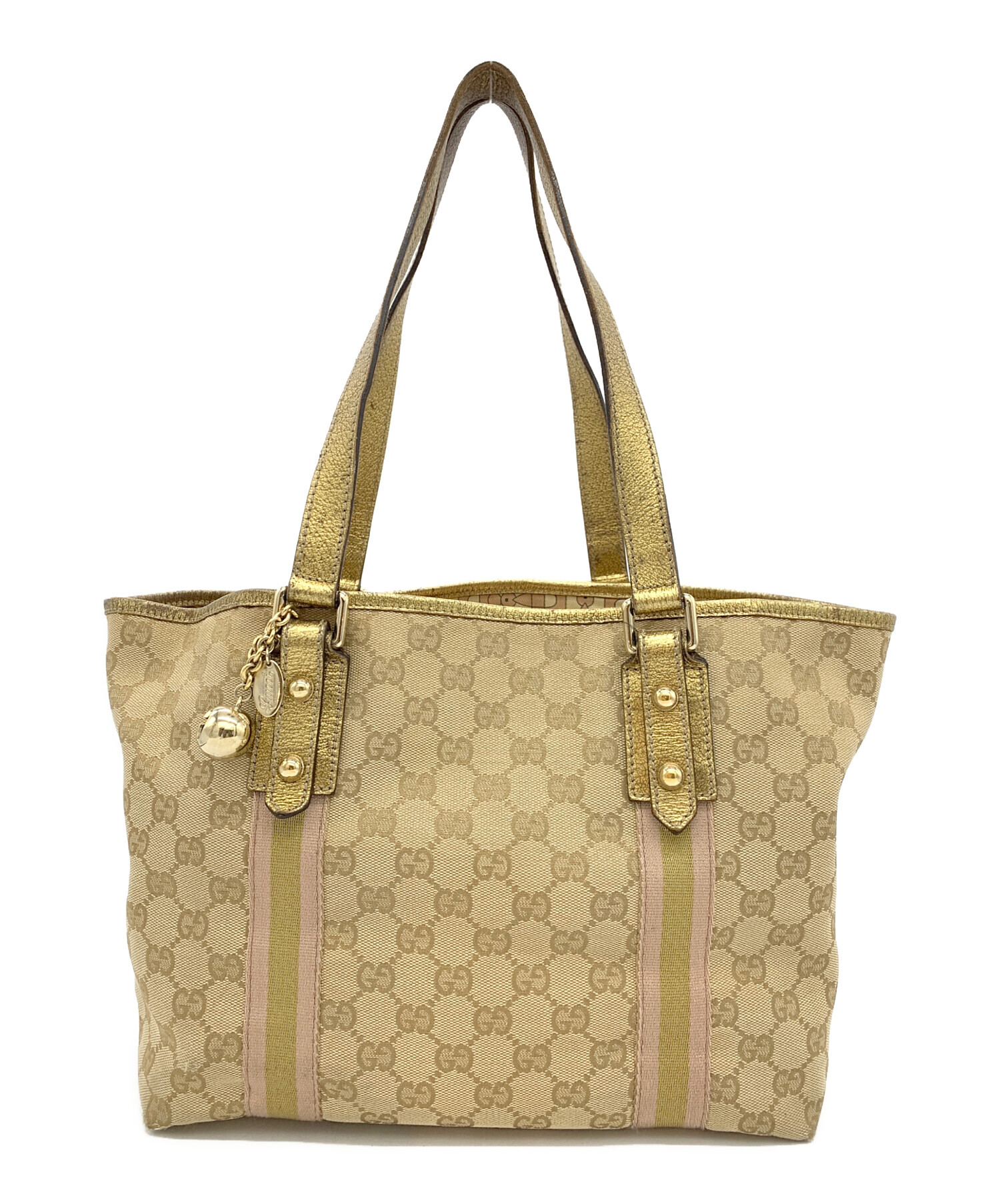 GUCCI グッチ　ゴールド　トートバッグ 中古・古着通販】GUCCI (グッチ) トートバッグ ゴールド｜ブランド