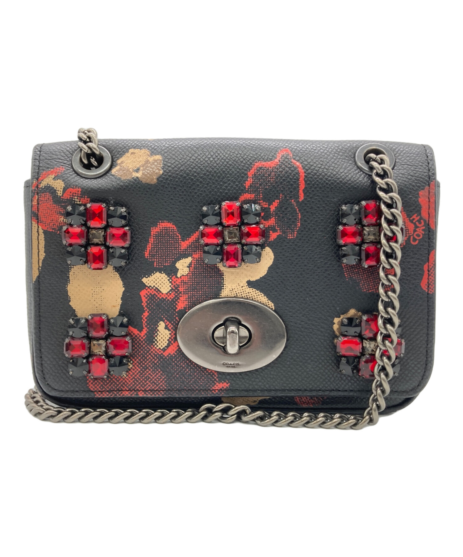 中古・古着通販】COACH (コーチ) チェーンショルダーバッグ ブラック