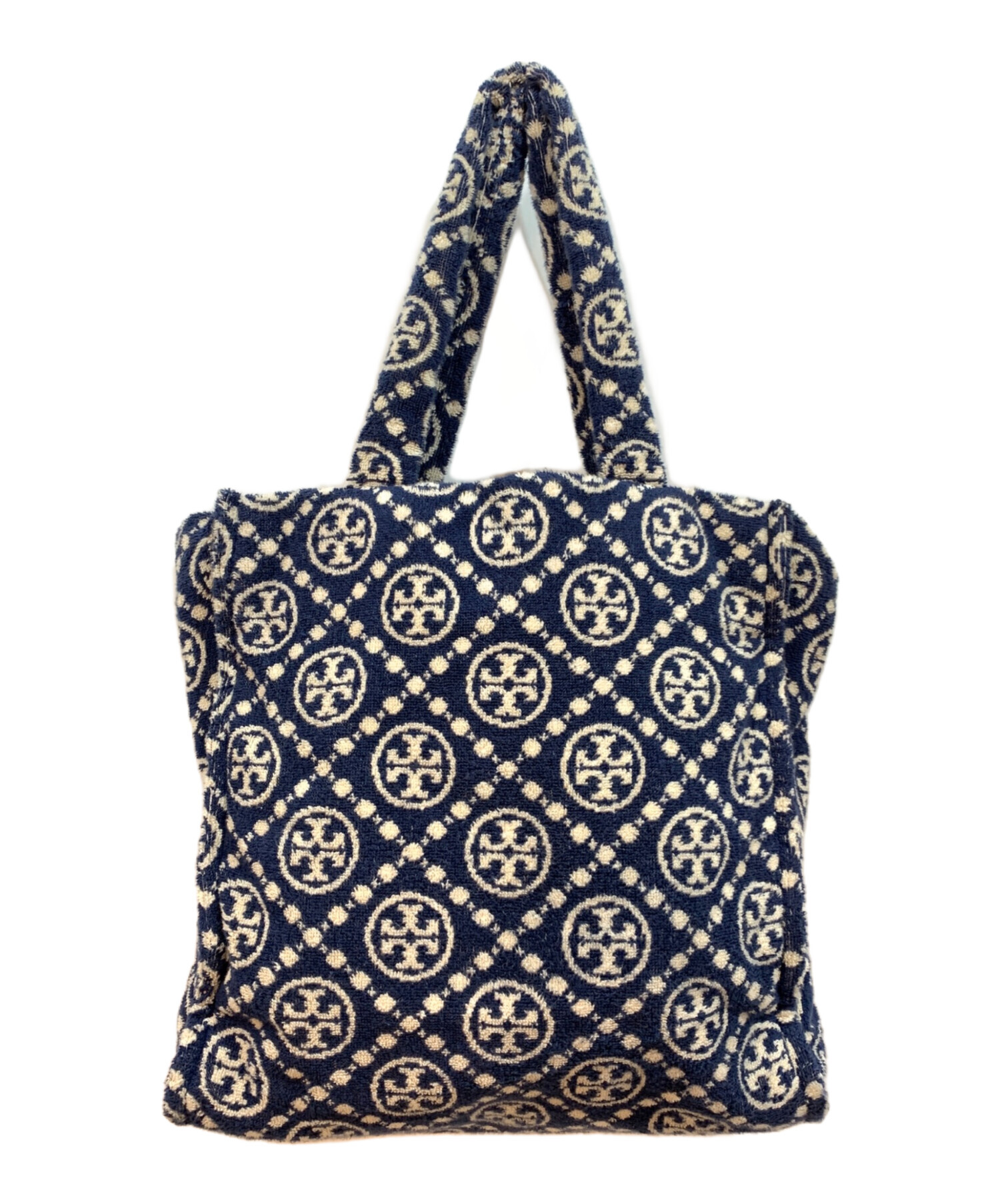 【未使用に近い】トリーバーチ　トートバッグ　2way キャンバス　ネイビー TORY BURCH（トリーバーチ） バッグ レディース 2WAY トートバッグ