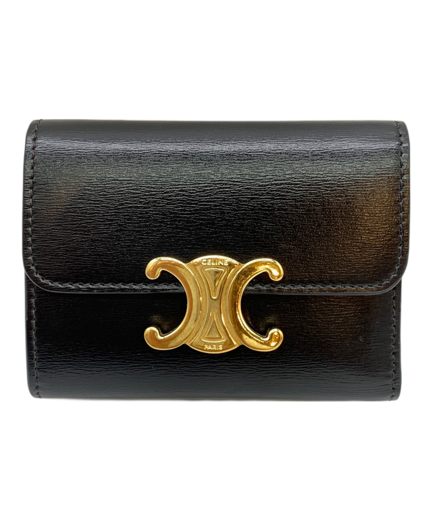 CELINE セリーヌ 財布・ケース  黒 【古着】【中古】【送料無料】 中古・古着通販】CELINE (セリーヌ) 2つ折り財布 ブラック｜ブランド
