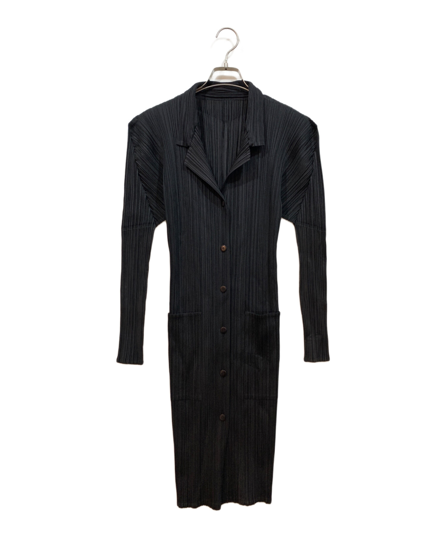 未使用タグ付き✨PLEATS PLEASE ワンピース ブラック ドット 中古・古着通販】PLEATS PLEASE (プリーツプリーズ) 長袖ワンピース