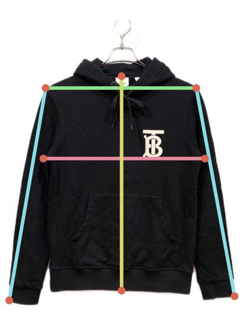 中古・古着通販】BURBERRY (バーバリー) パーカー ブラック サイズ:XS