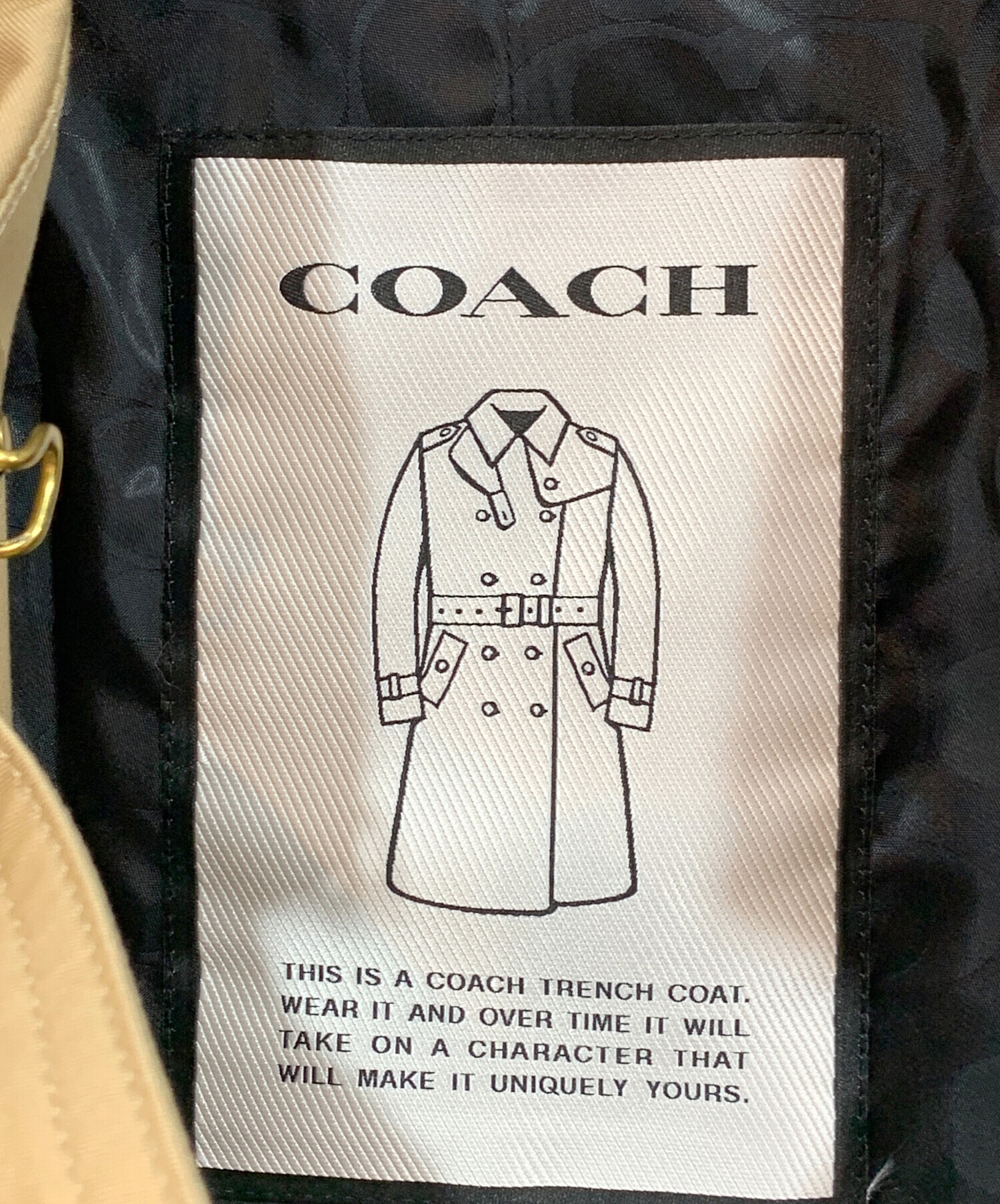中古・古着通販】COACH (コーチ) トレンチコート ベージュ サイズ:S