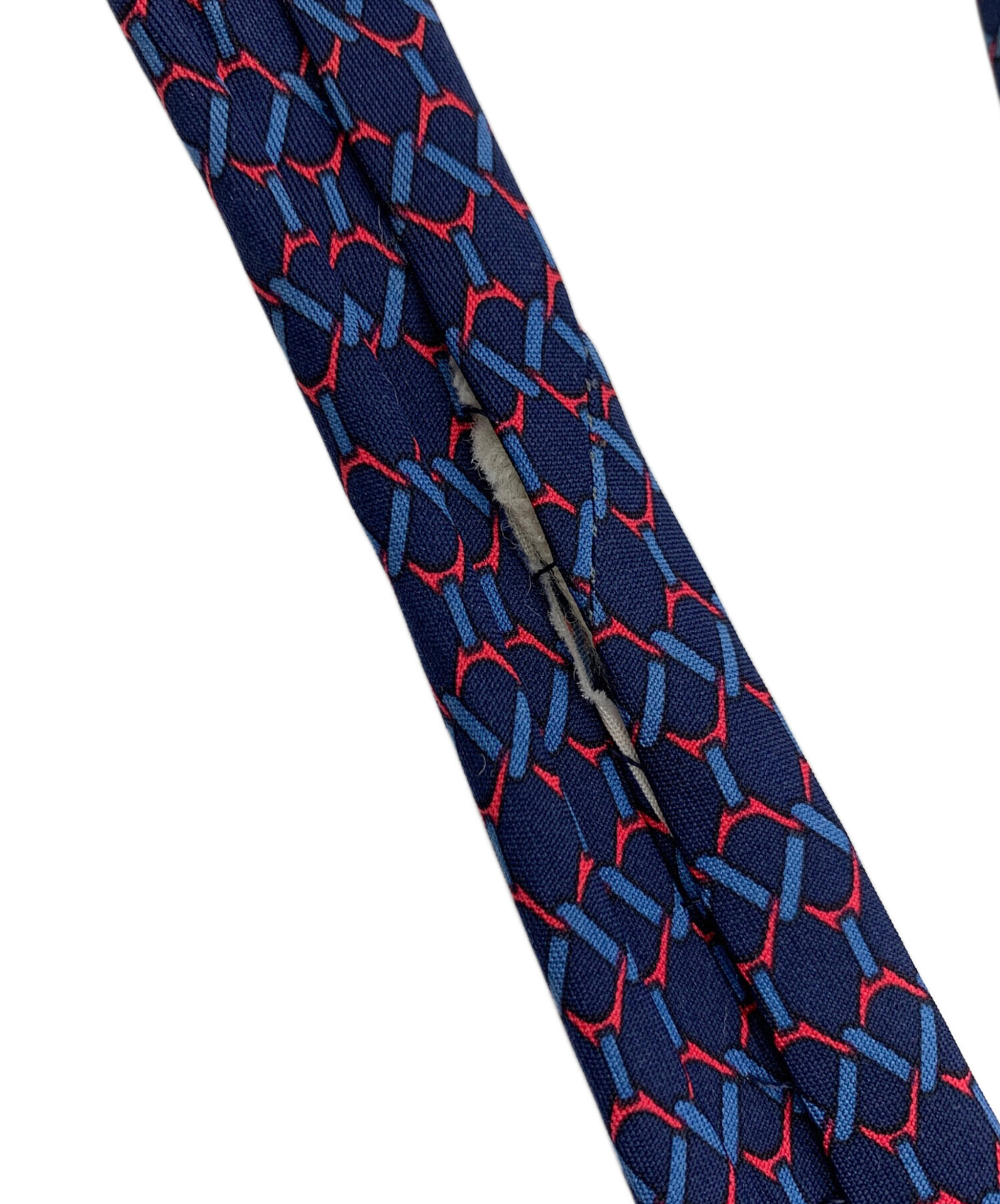 中古・古着通販】HERMES (エルメス) シルクネクタイ レッド×ネイビー