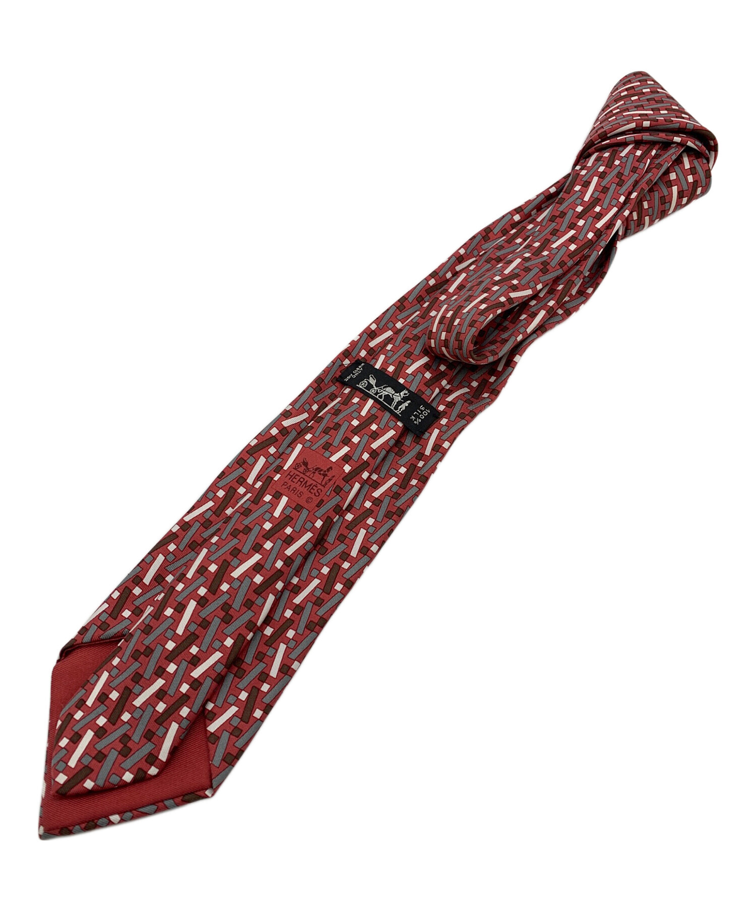 中古・古着通販】HERMES (エルメス) シルクネクタイ レッド サイズ
