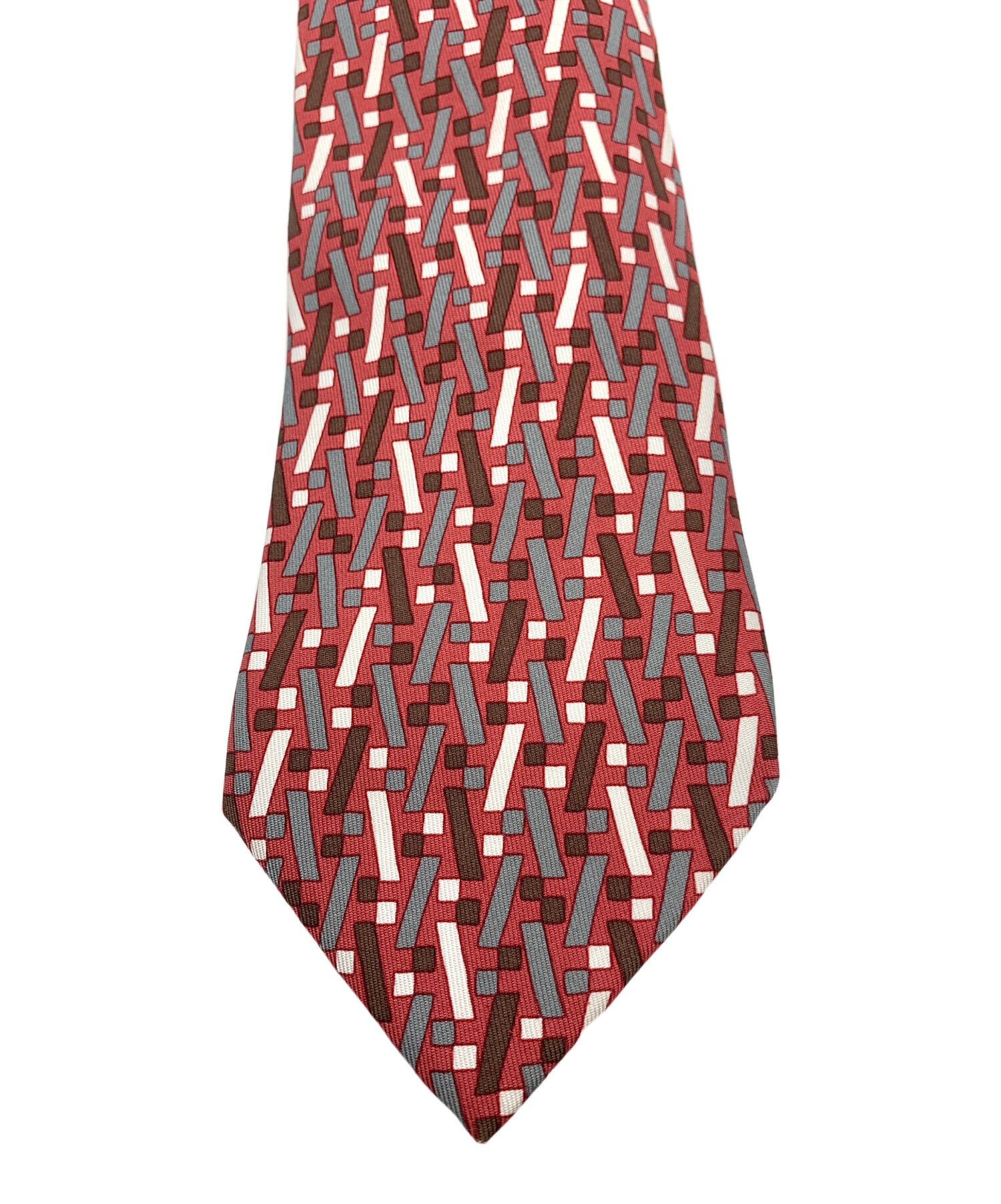 エルメス ネクタイ レッド マルチカラー シルク レディース HERMES 【中古】 中古・古着通販】HERMES (エルメス) シルクネクタイ レッド サイズ