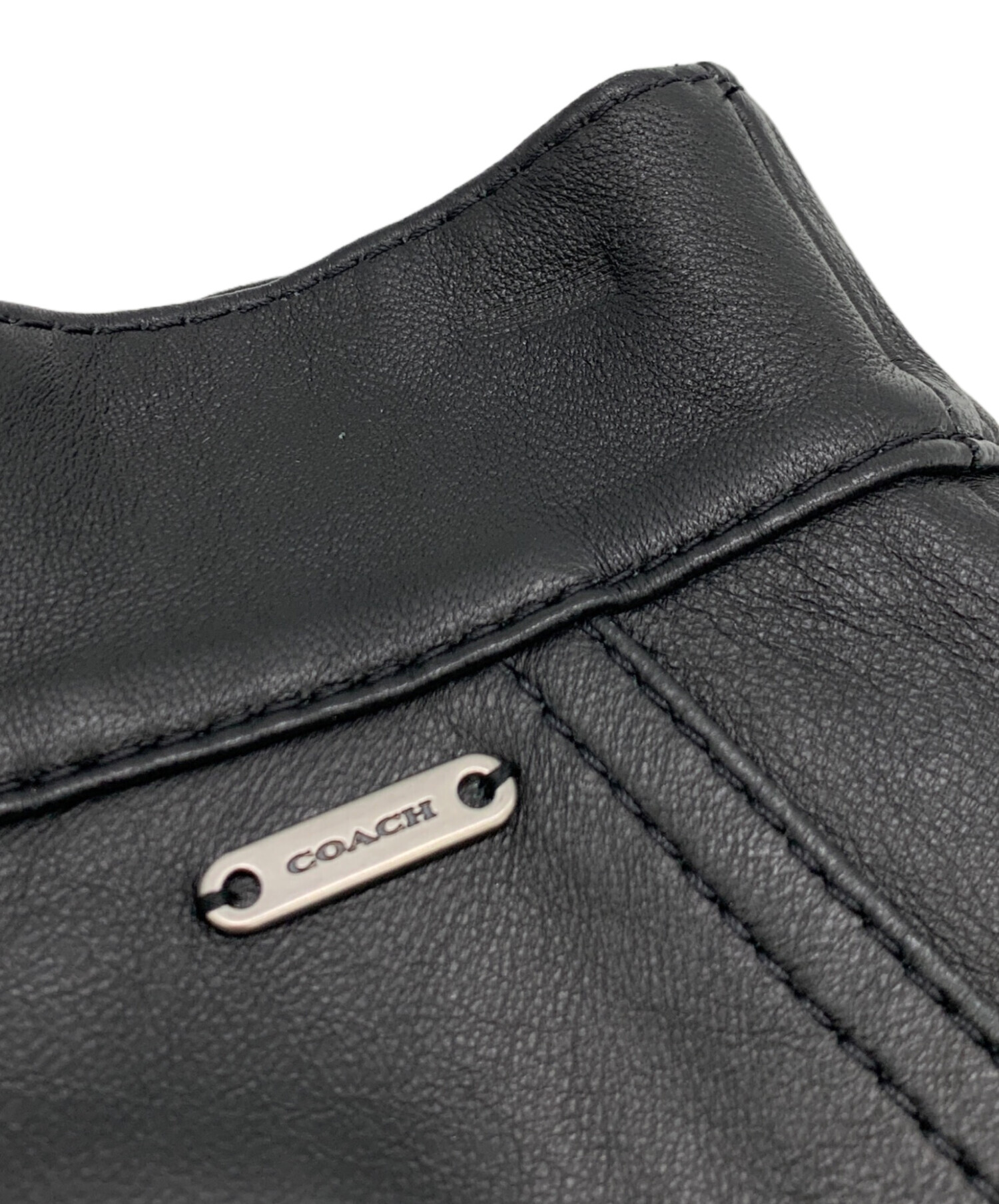 中古・古着通販】COACH (コーチ) レザー Aライン スカート ブラック