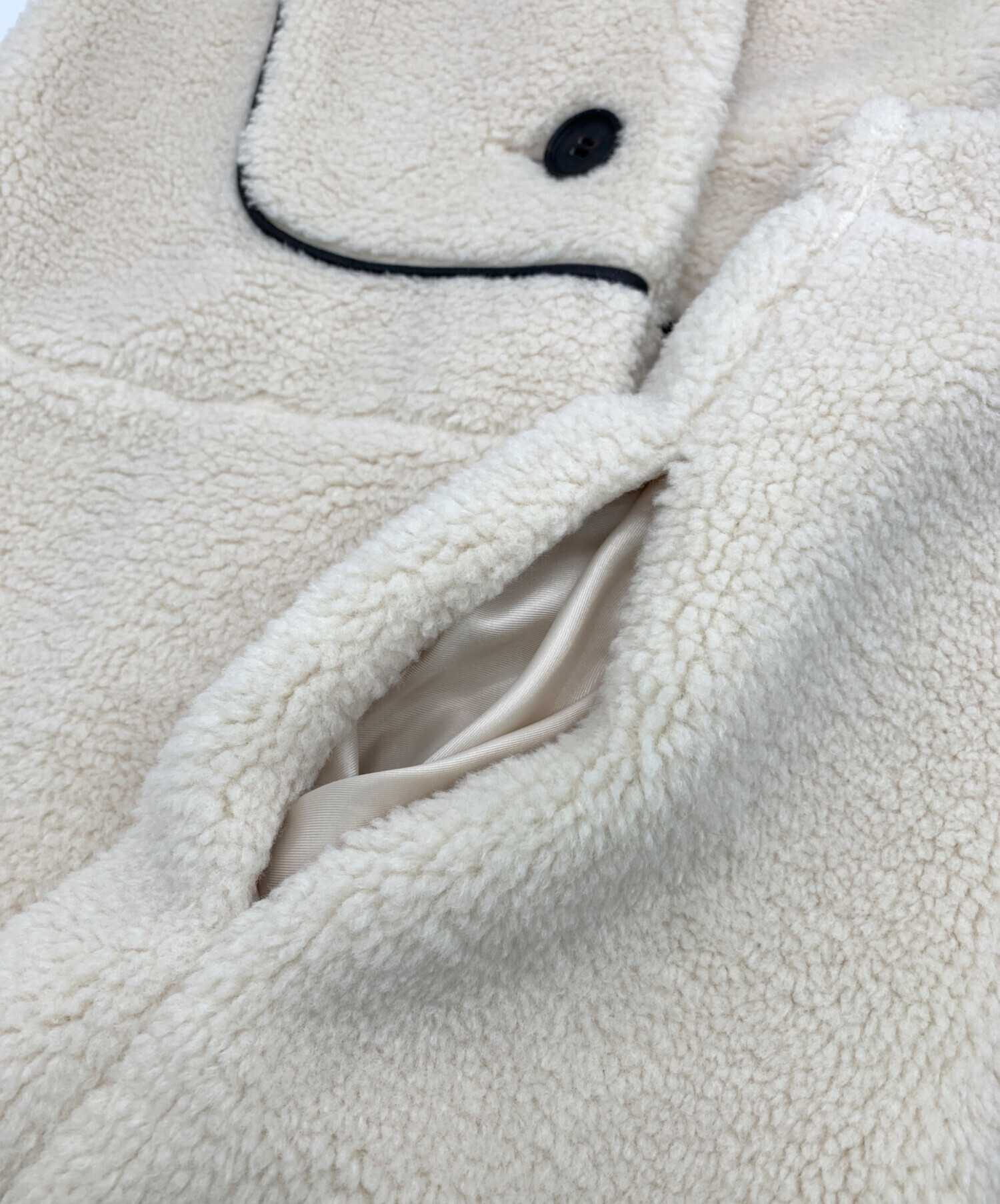 k*a様 yori アイボリー ボアジレ38ロングベスト美品ヨリ yori ロングジレ