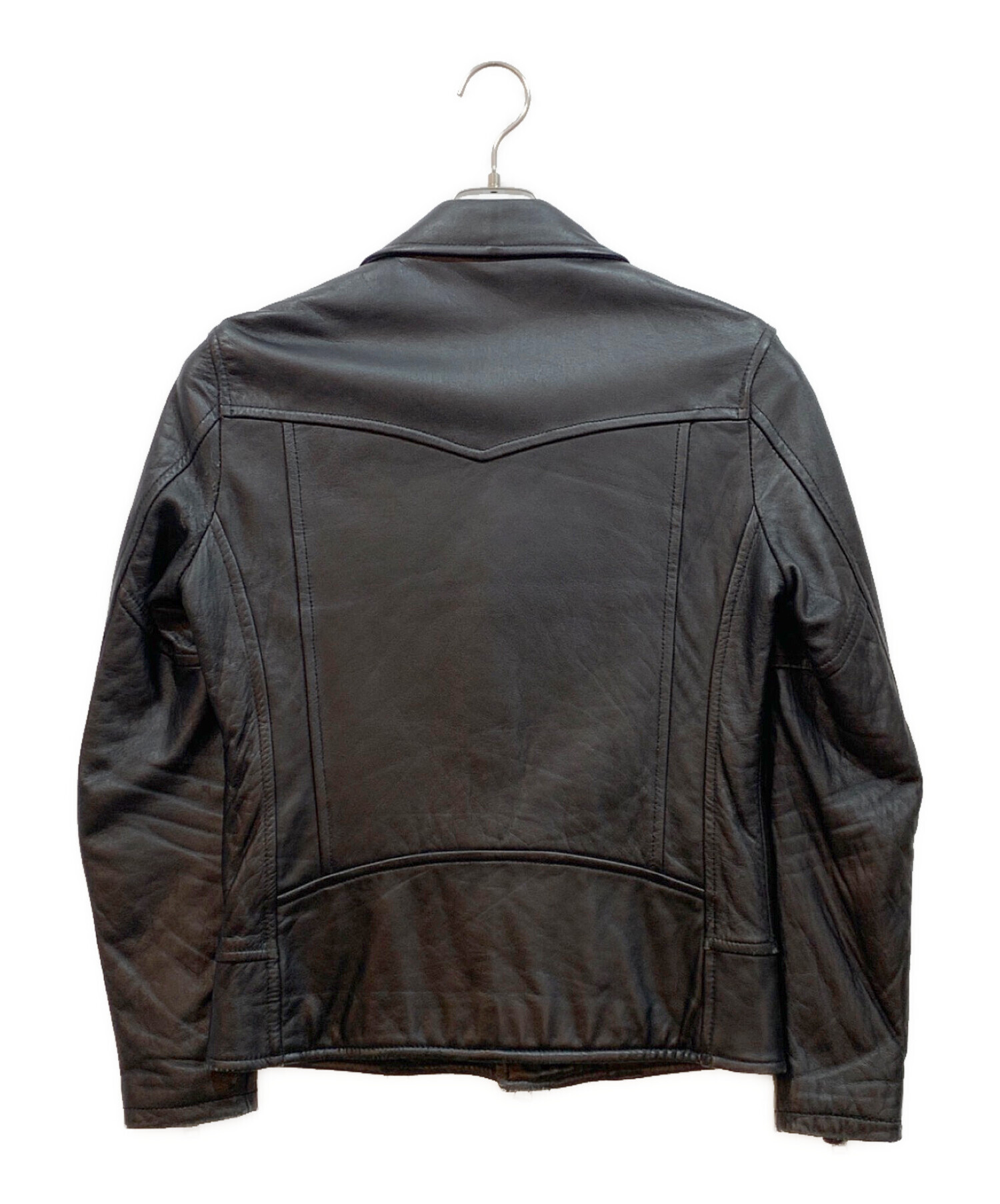 JACKROSE ブラックレザー ダブルライダースジャケット サイズ4 中古・古着通販】JACKROSE (ジャックローズ) ダブルライダース