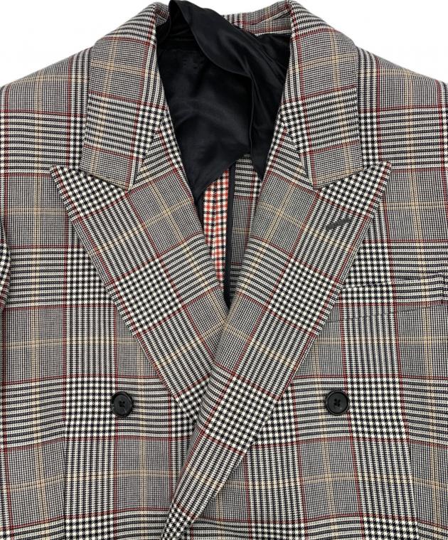 アレキサンダーマックイーン チェック テーラードジャケット 46 ウール グレー 中古・古着通販】ALEXANDER McQUEEN (アレキサンダーマックイーン