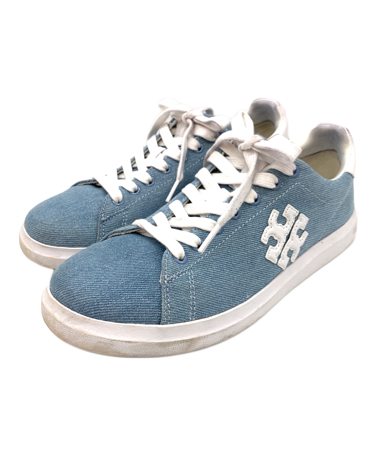 Tory Burch デニムブルー スニーカー 中古・古着通販】TORY BURCH (トリーバーチ) Double T Howell Court