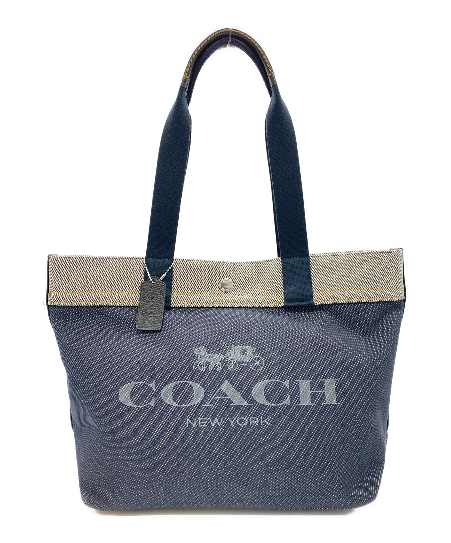 中古・古着通販】COACH (コーチ) デニムトートバッグ インディゴ