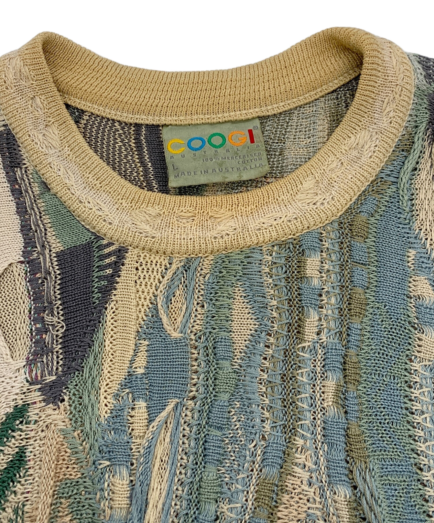 中古・古着通販】Coogi (クージー) 厚手ニット ベージュ サイズ:L